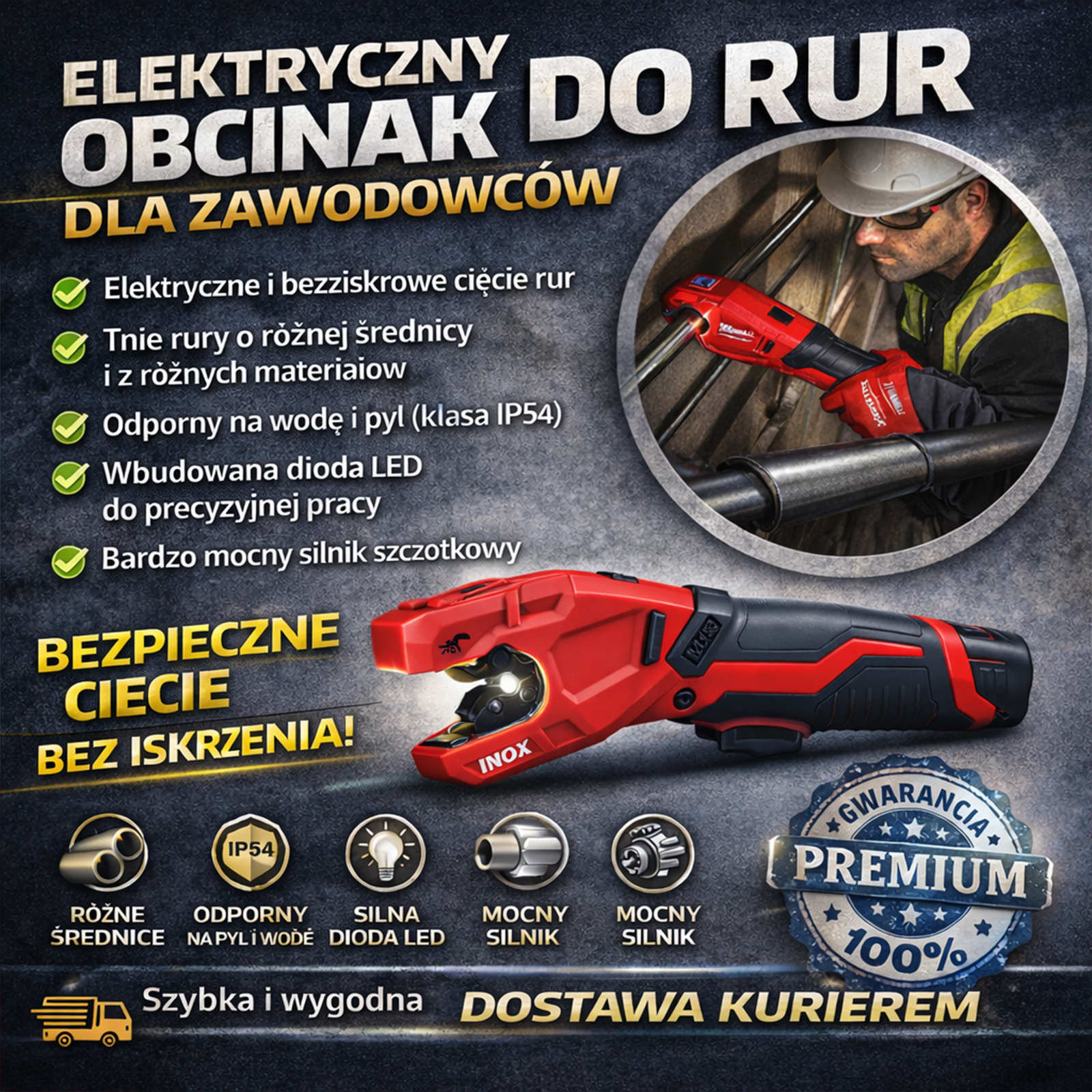 Obcinak do rur ze stali nierdzewnej M12™ RAPTOR