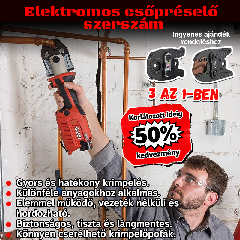 RIDGID kompakt présszerszám-készlet, 57373 RP 241 modell, 1/2 ProPress szorítóval