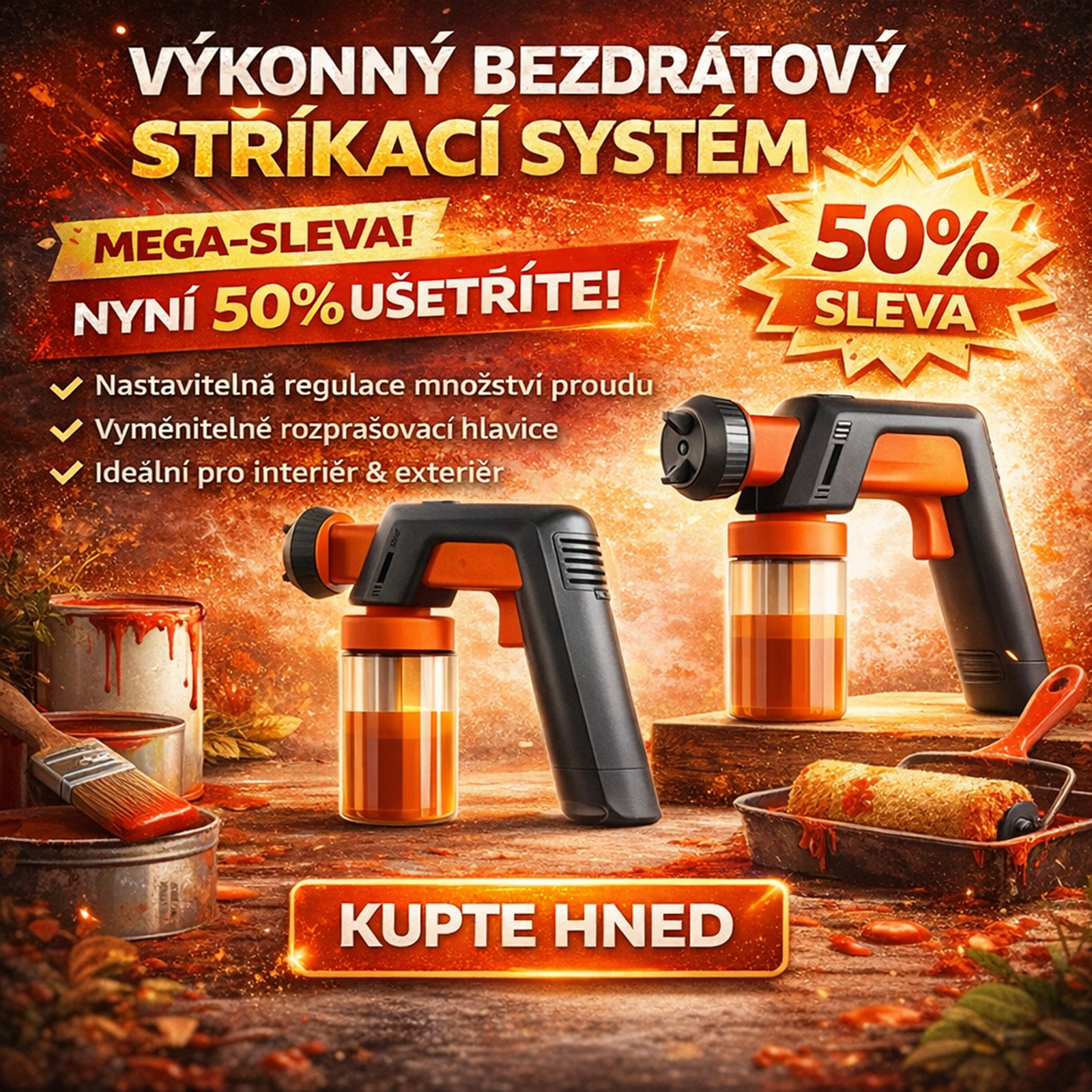 Nejlehčí akumulátorová stříkací pistole