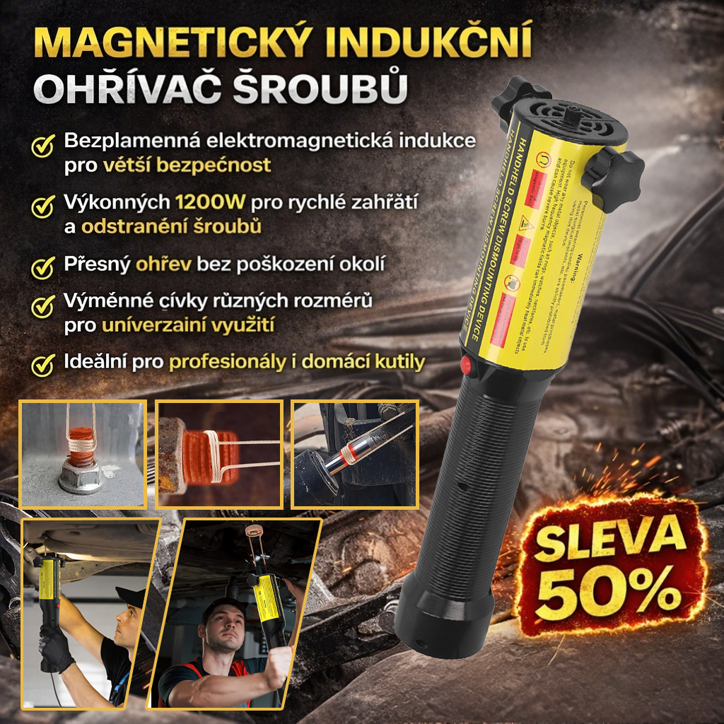 Praktický magnetický indukční ohřívač | Připraveno k použití za 30 sekund · Bez jisker · Konstantní regulace teploty · Profesionální ohřívač