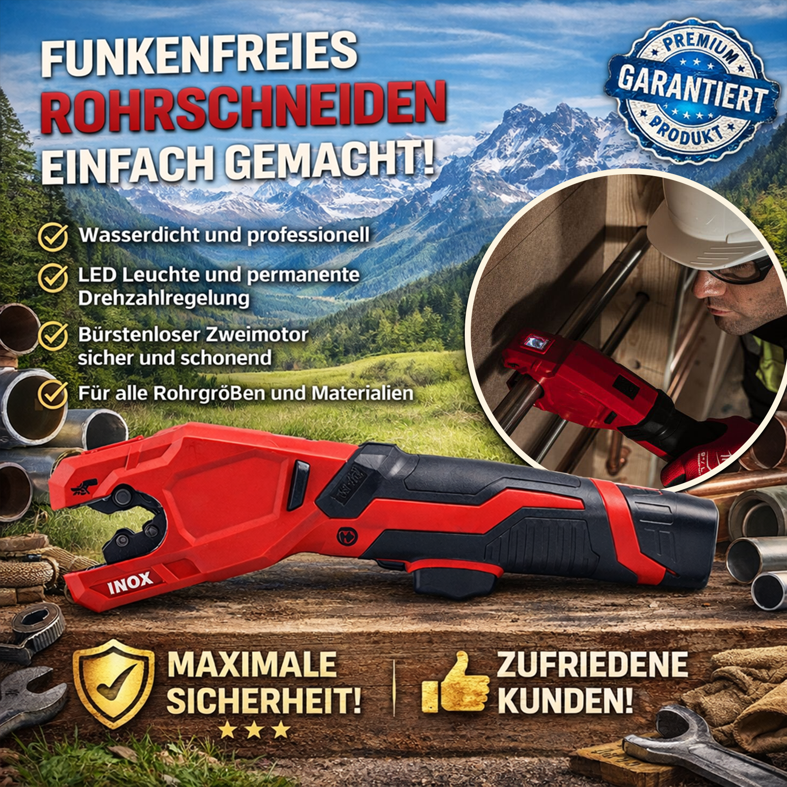 M12™ RAPTOR Edelstahl-Rohrschneider