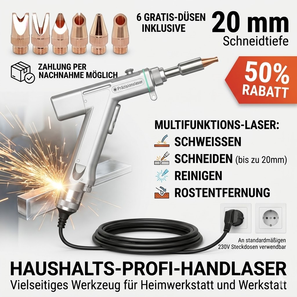 Alles in einem Gerät – Schweißen, Schneiden, Reinigen & Entrosten | 4-in-1 Lasergerät für Zuhause