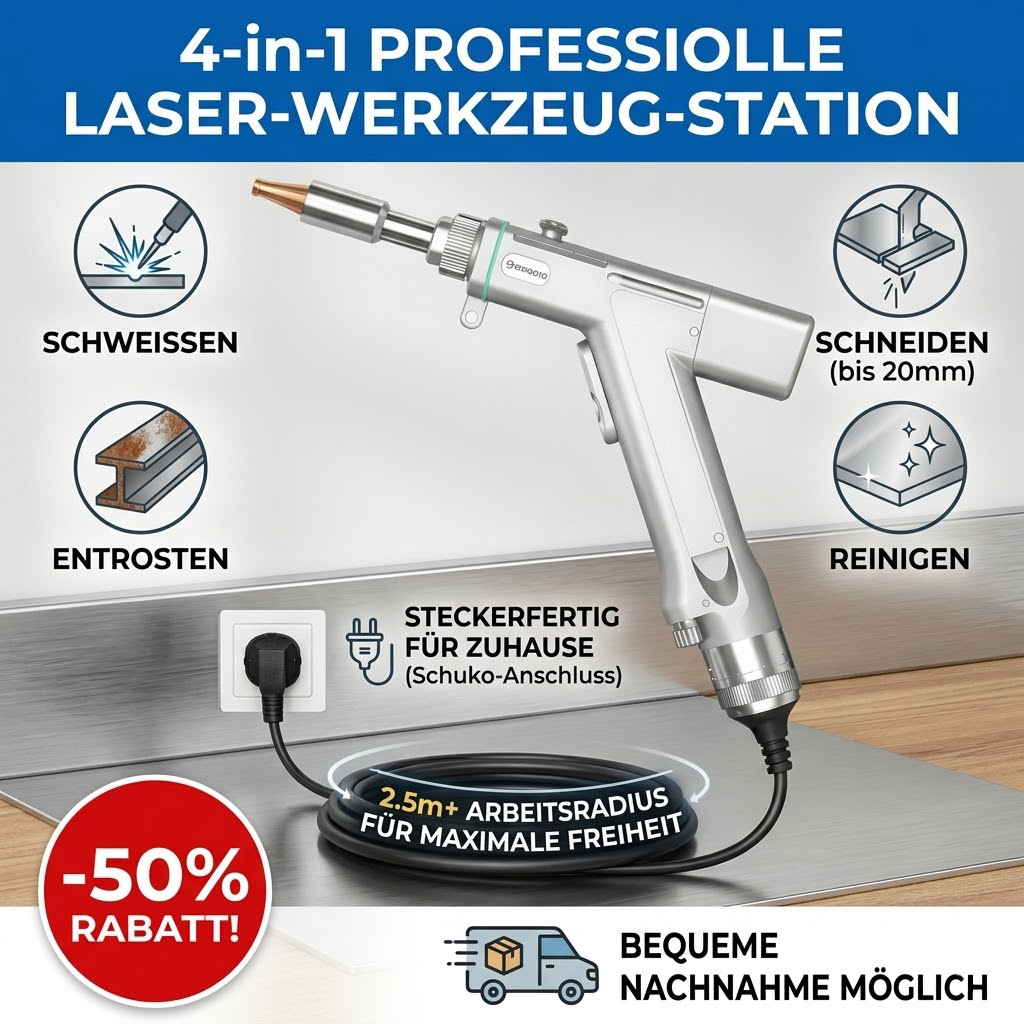 Alles in einem Gerät – Schweißen, Schneiden, Reinigen & Entrosten | 4-in-1 Lasergerät für Zuhause