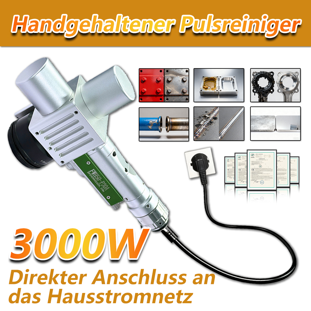 Handgehaltene Pulsenreinigung FWH50-P30A：Unterstützt 11 Reinigungsprogramme und ermöglicht einfaches Umschalten zwischen verschiedenen Prozessen.