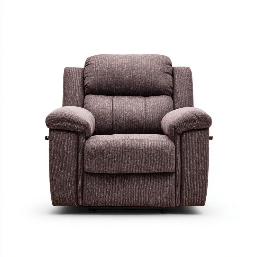 Poltrona relax imbottita in tessuto 90x95x100 cm – Marrone – Design classico