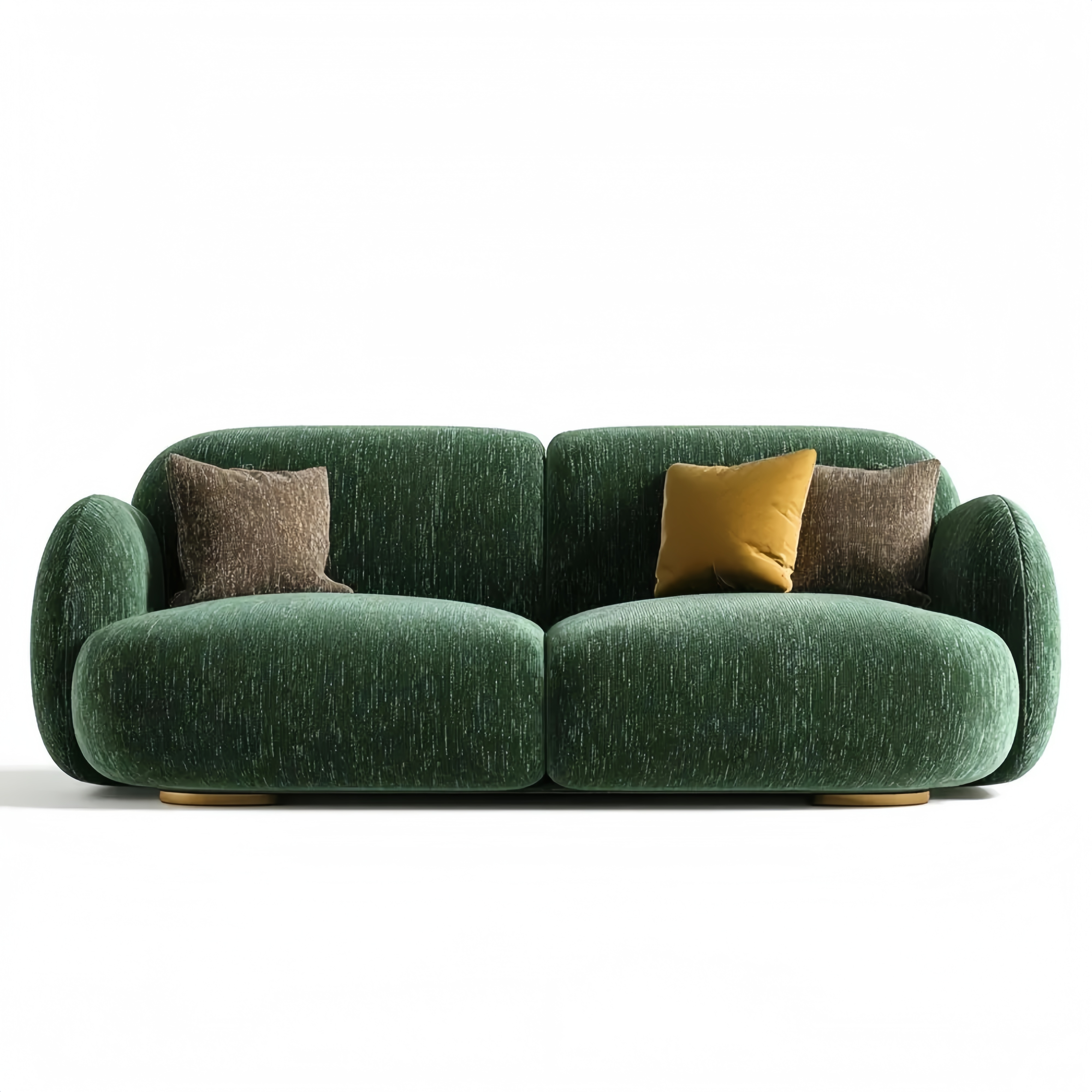 Divano a due posti Imbottito in Tessuto 150x90x85 cm – Verde – Design Moderno