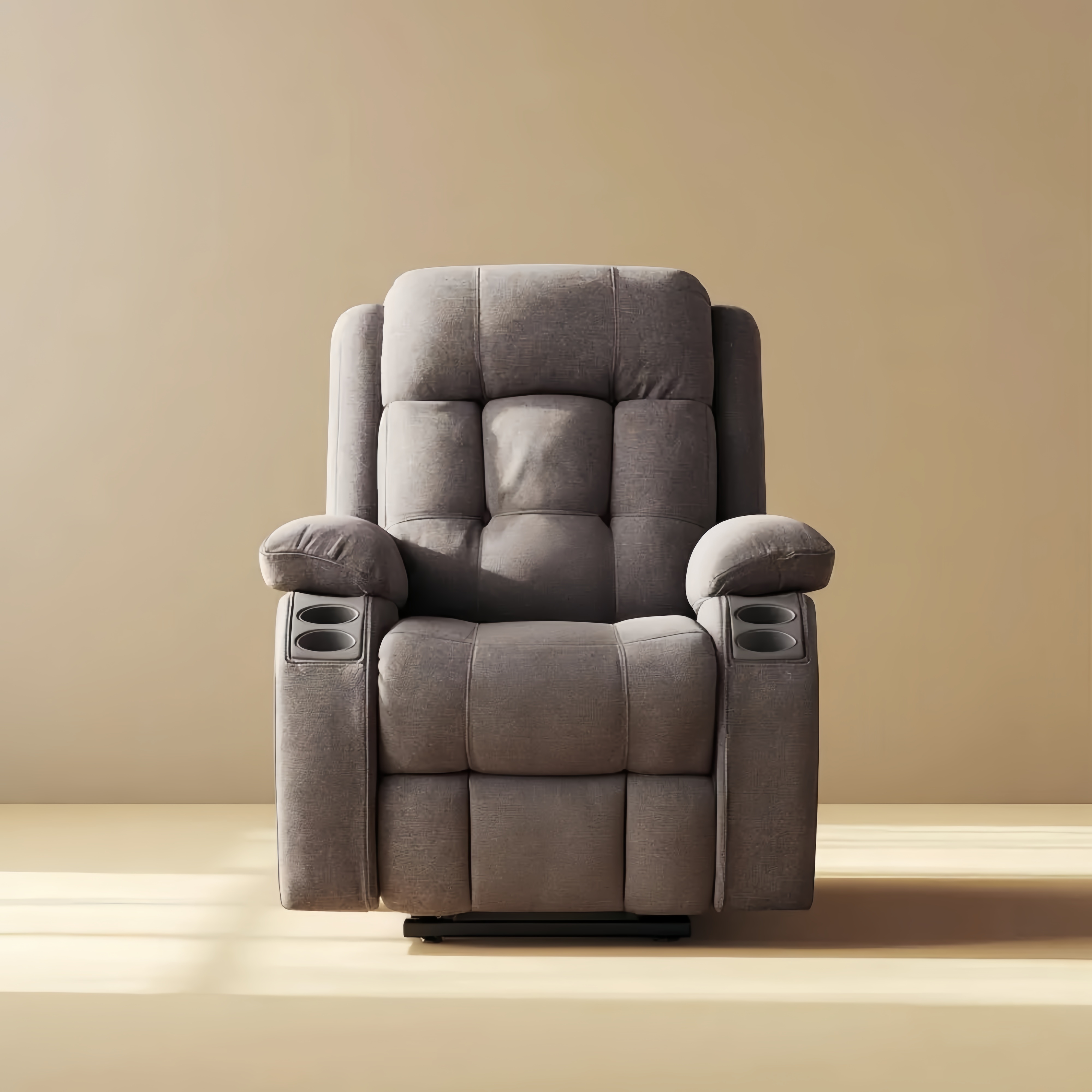 Poltrona reclinabile in tessuto 85x90x105 cm - Grigio - Design moderno