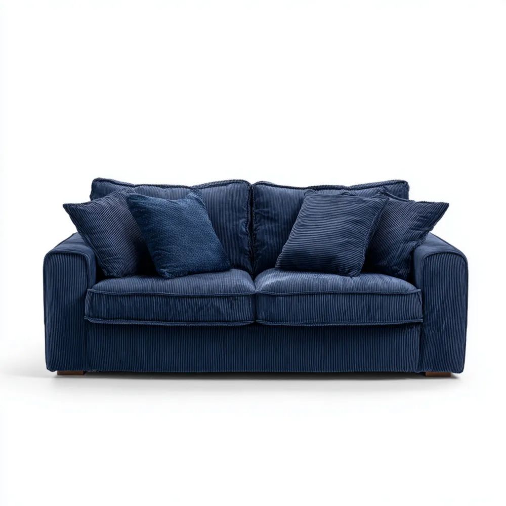 Divano a due posti in velluto 150x90x80 cm - Blu - Design Moderno