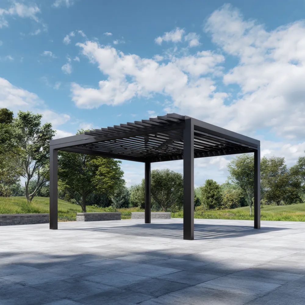 Pergola in Alluminio 4x3x2.5 m - Grigio Antracite - Design Moderno