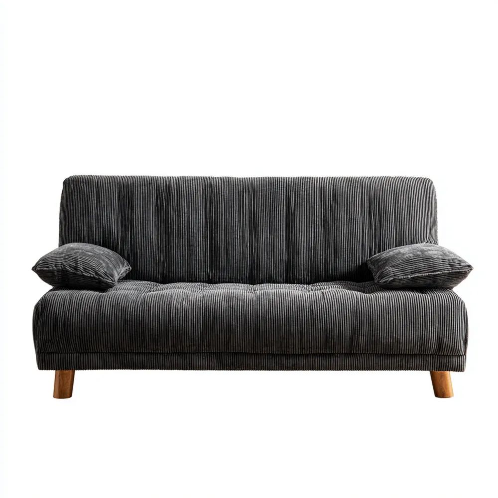 Divano a due posti in velluto a coste 180x80x75 cm - Grigio Scuro