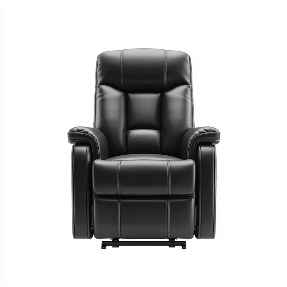 Poltrona reclinabile in pelle sintetica 95x90x105 cm - Nero - Design moderno