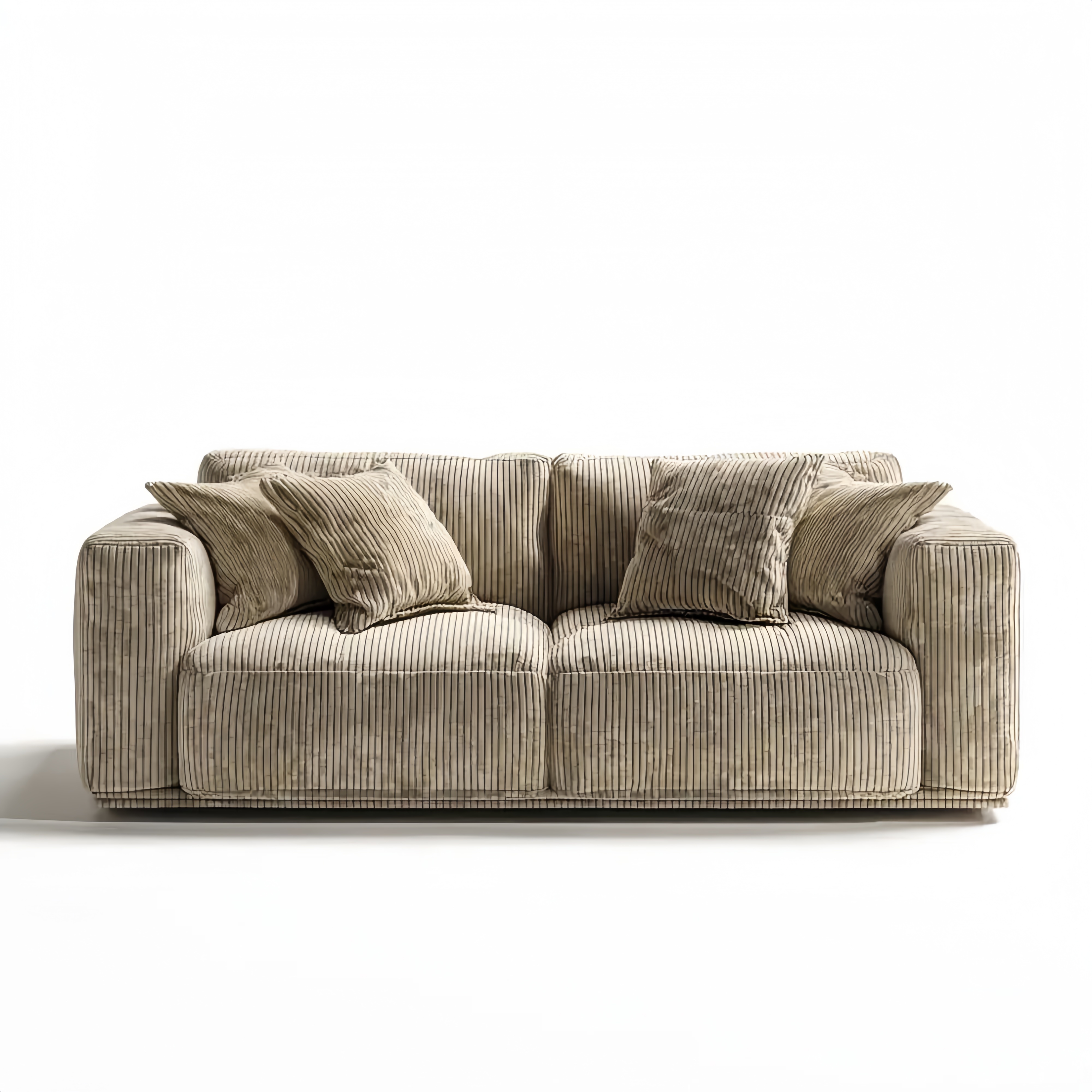 Divano a due posti in velluto a coste - 180x90x80 cm - Beige - Design moderno