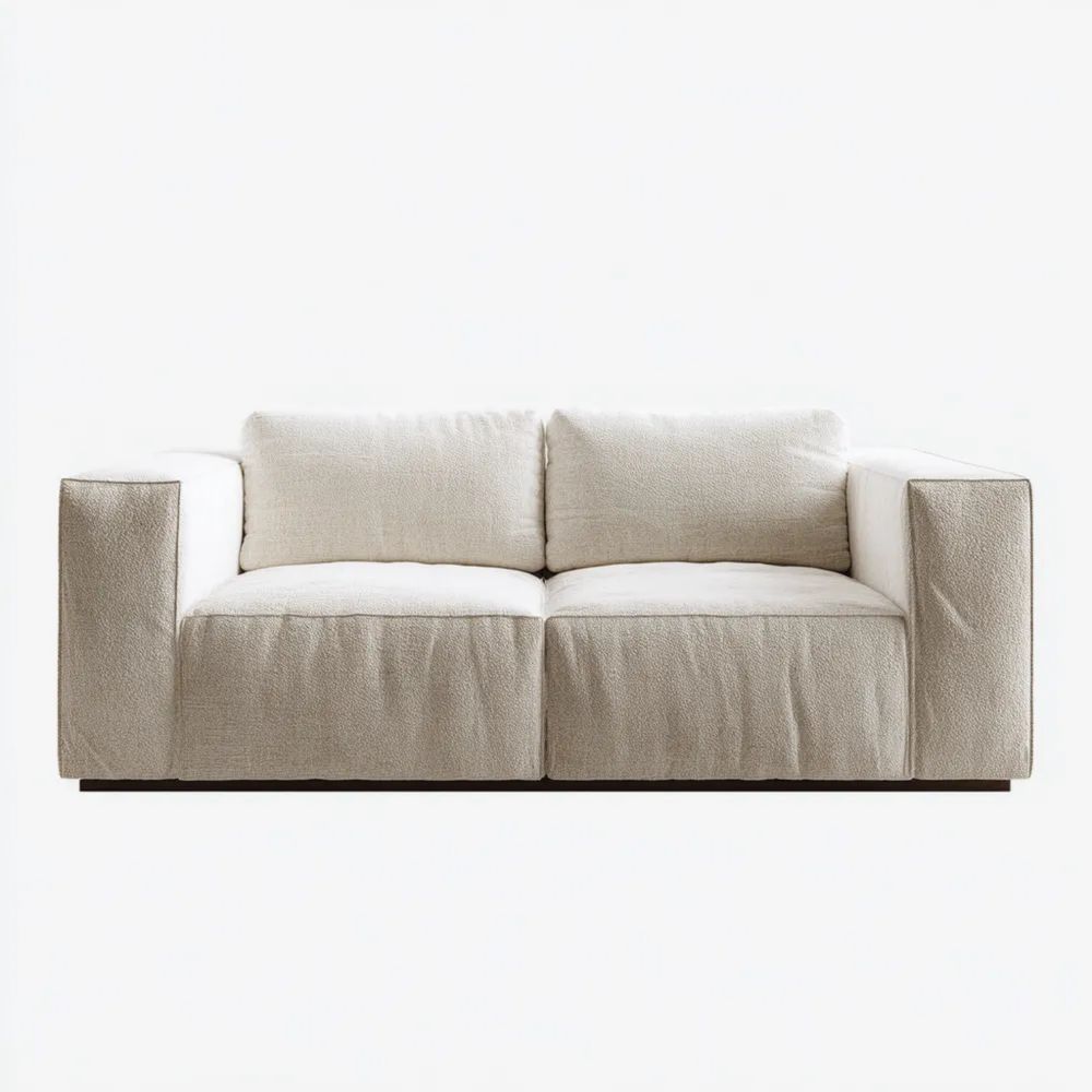 Divano a Due Posti in Tessuto 200x95x85 cm - Beige - Design Moderno