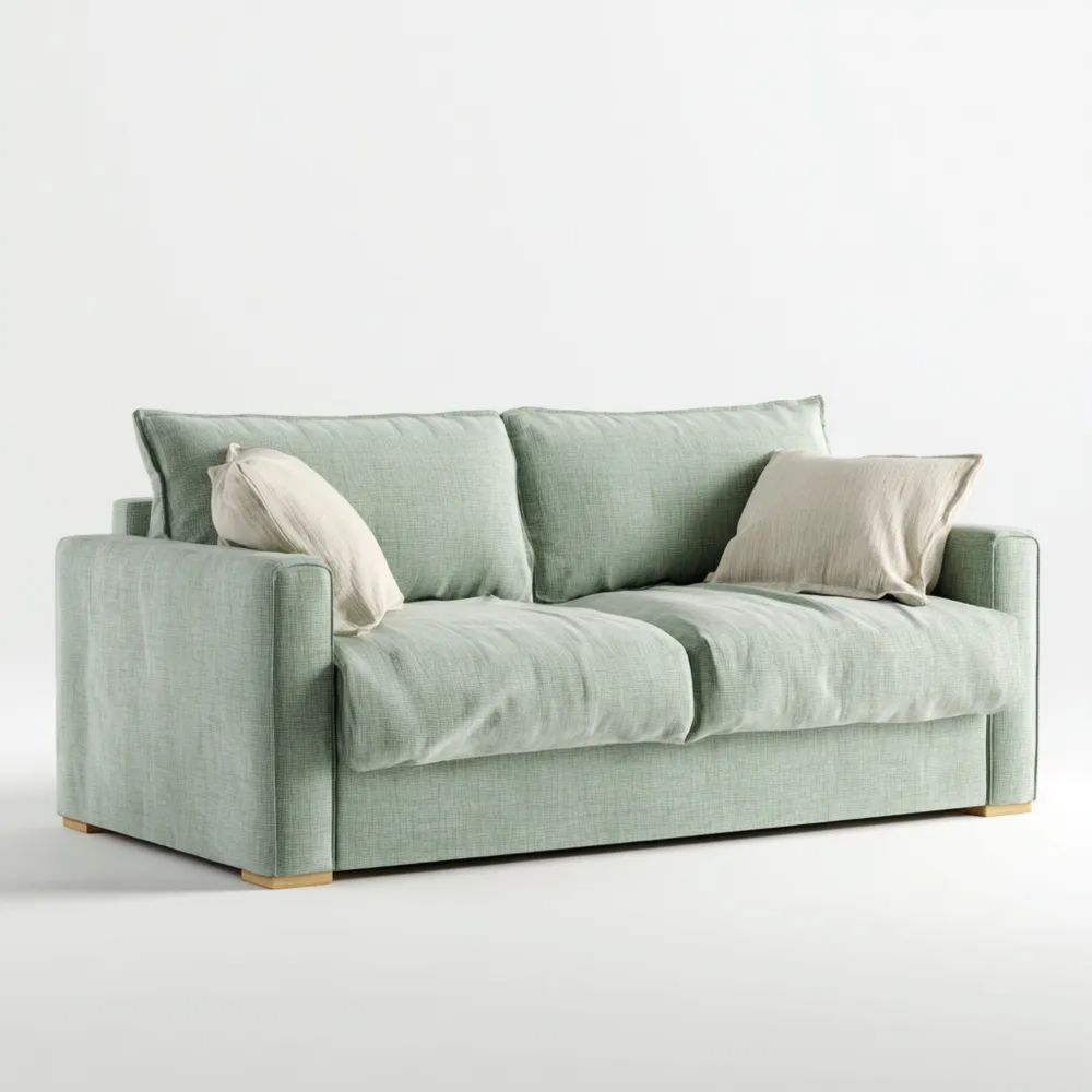 Divano a due posti in tessuto 150x90x85 cm – Verde Chiaro – Design Contemporaneo