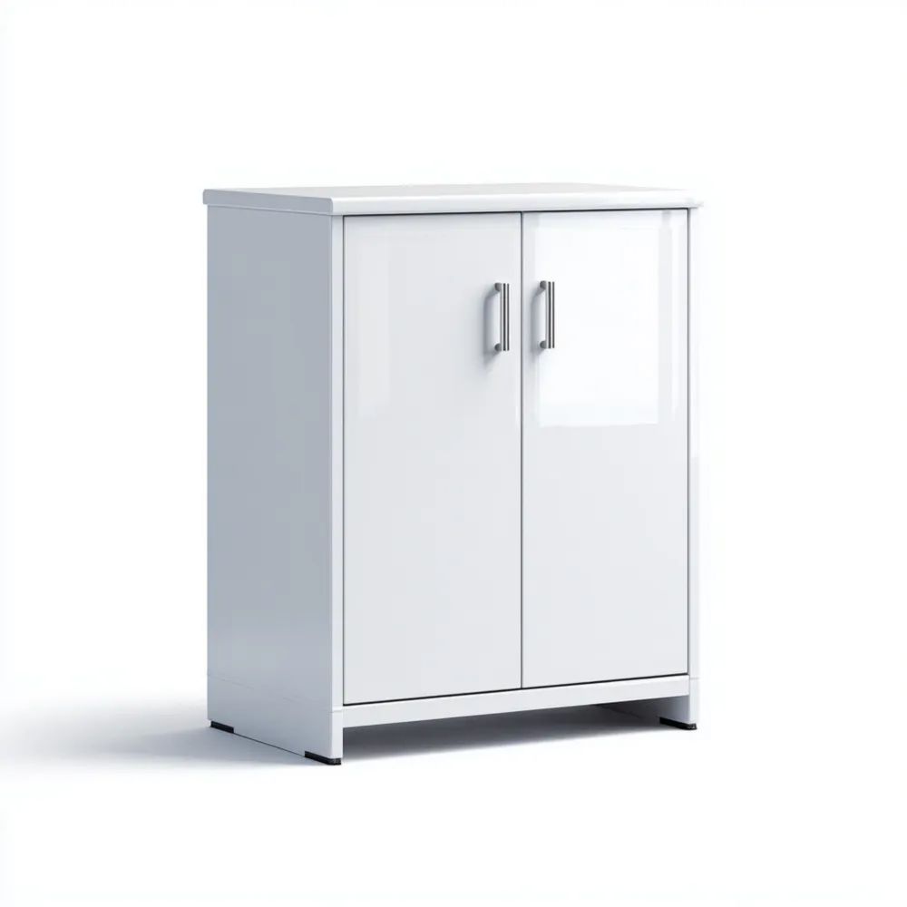 Armadio Contenitore in Legno 80x40x100 cm - Bianco - Design Moderno