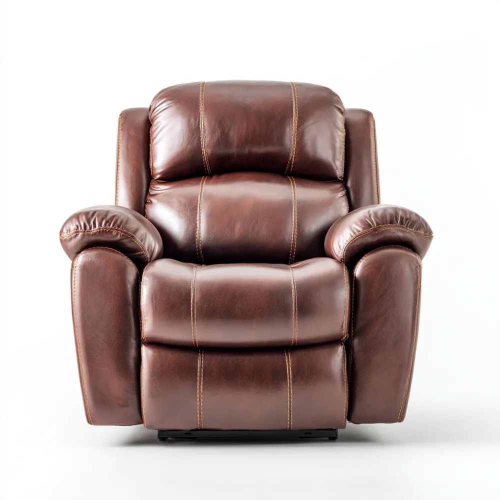 Poltrona Reclinabile in Pelle Sintetica Marrone 85x90x100 cm - Design Ergonomico