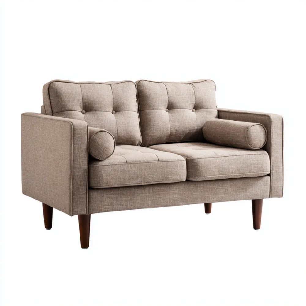 Divano a due posti 140x80x85 cm - Beige - Design Moderno