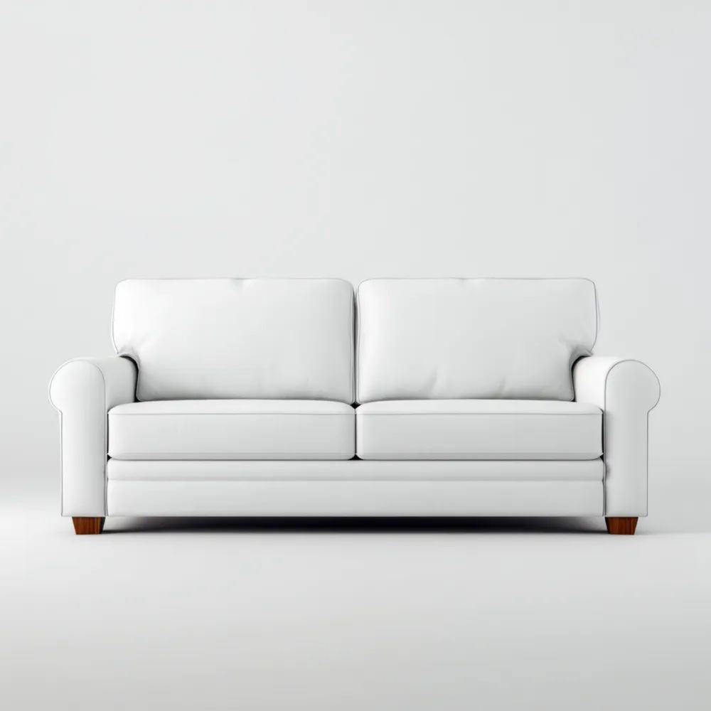 Divano a due posti in pelle 150x90x80 cm - Bianco - Design Classico