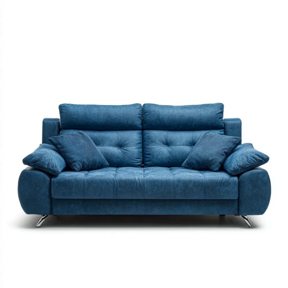 Divano a due posti in tessuto 150x85x90 cm - Blu - Design Moderno