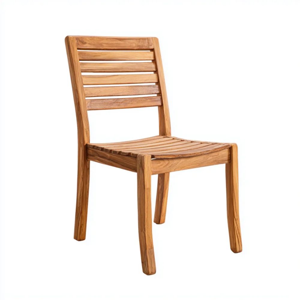 Sedia da esterno in teak naturale - 50x60x85 cm - Design classico