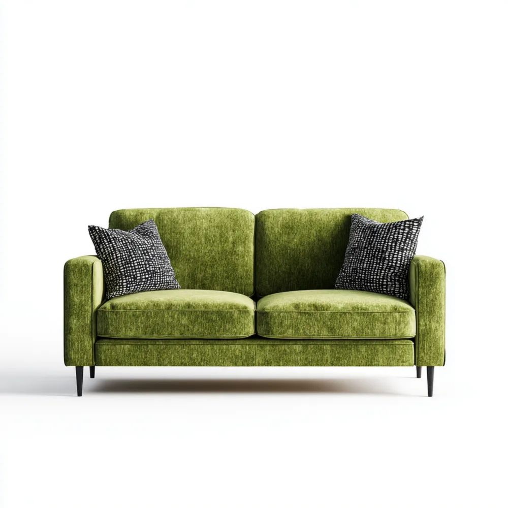 Divano a due posti in velluto Verde 160x85x75 cm - Design moderno