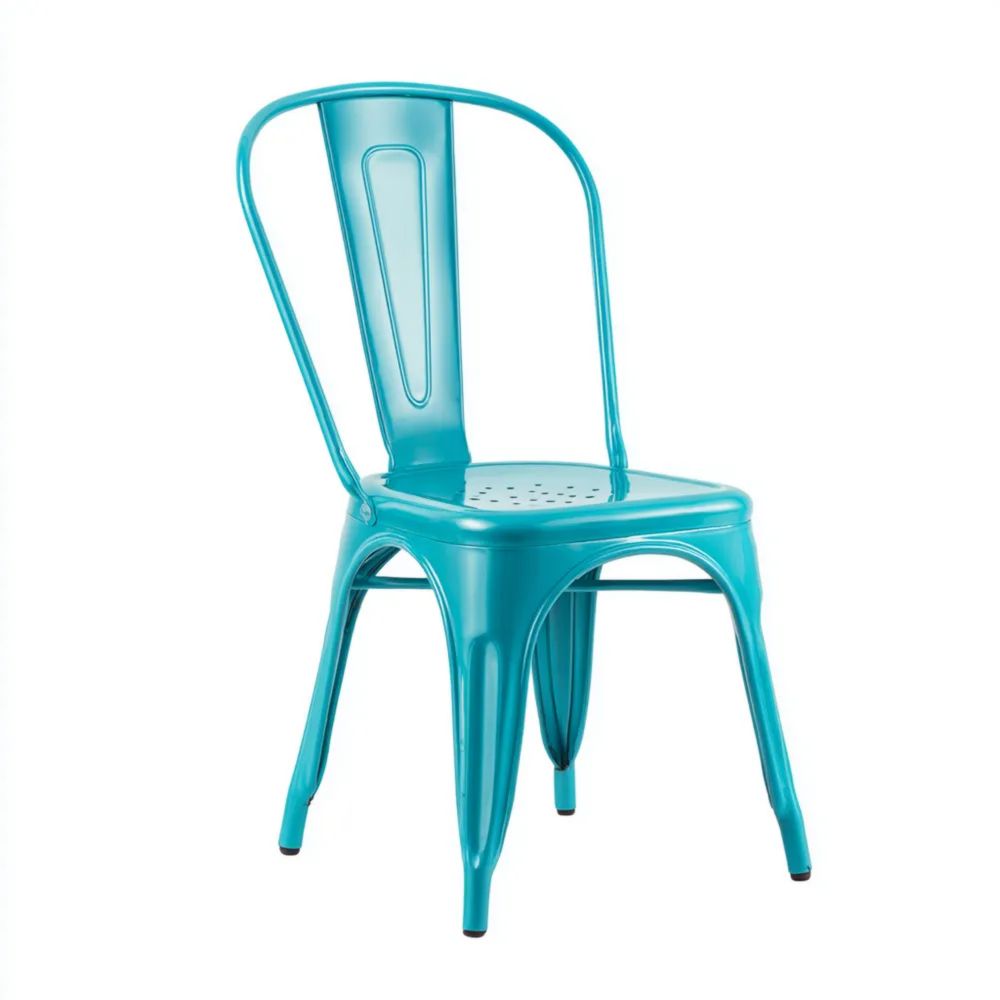 Sedia da esterno in metallo 82x45x45 cm - Turchese - Design industriale