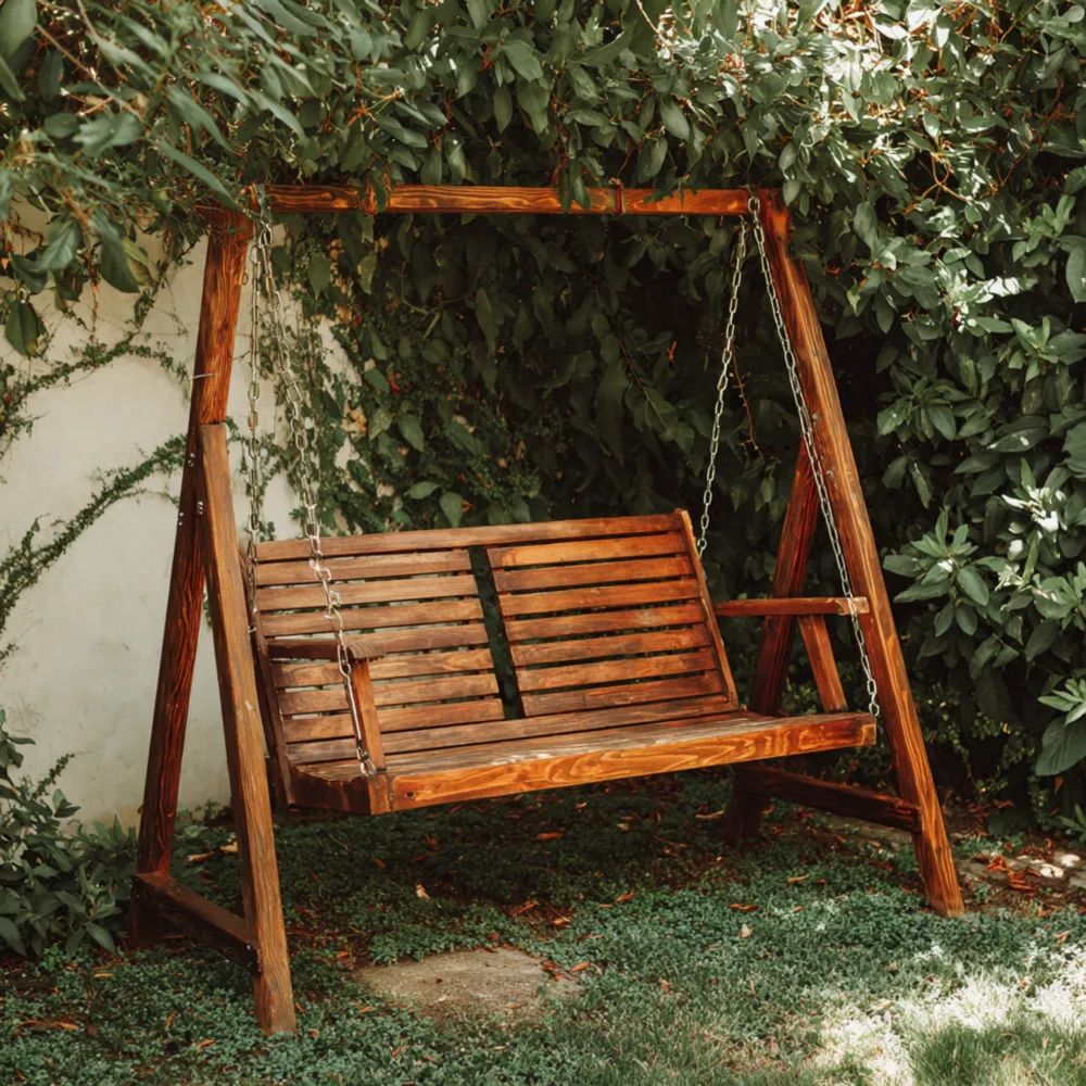 Altalena da giardino in legno 150x180x120 cm - Design classico