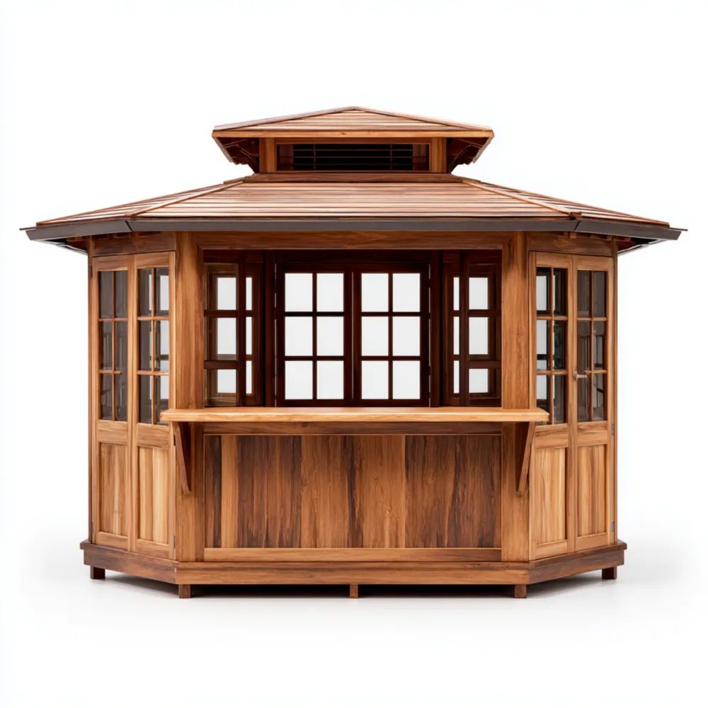 Chiosco da Bar Esterno in Legno 300x250x250 cm - Stile Rustico