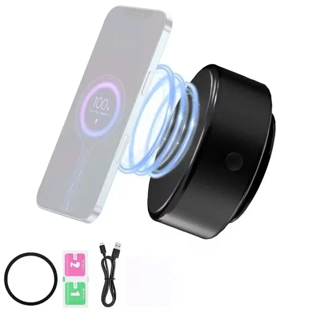 2 - in - 1 Magnetic Wireless Car Charger with Dual - Sided Rotation & Vacuum Suction - Featured Mart