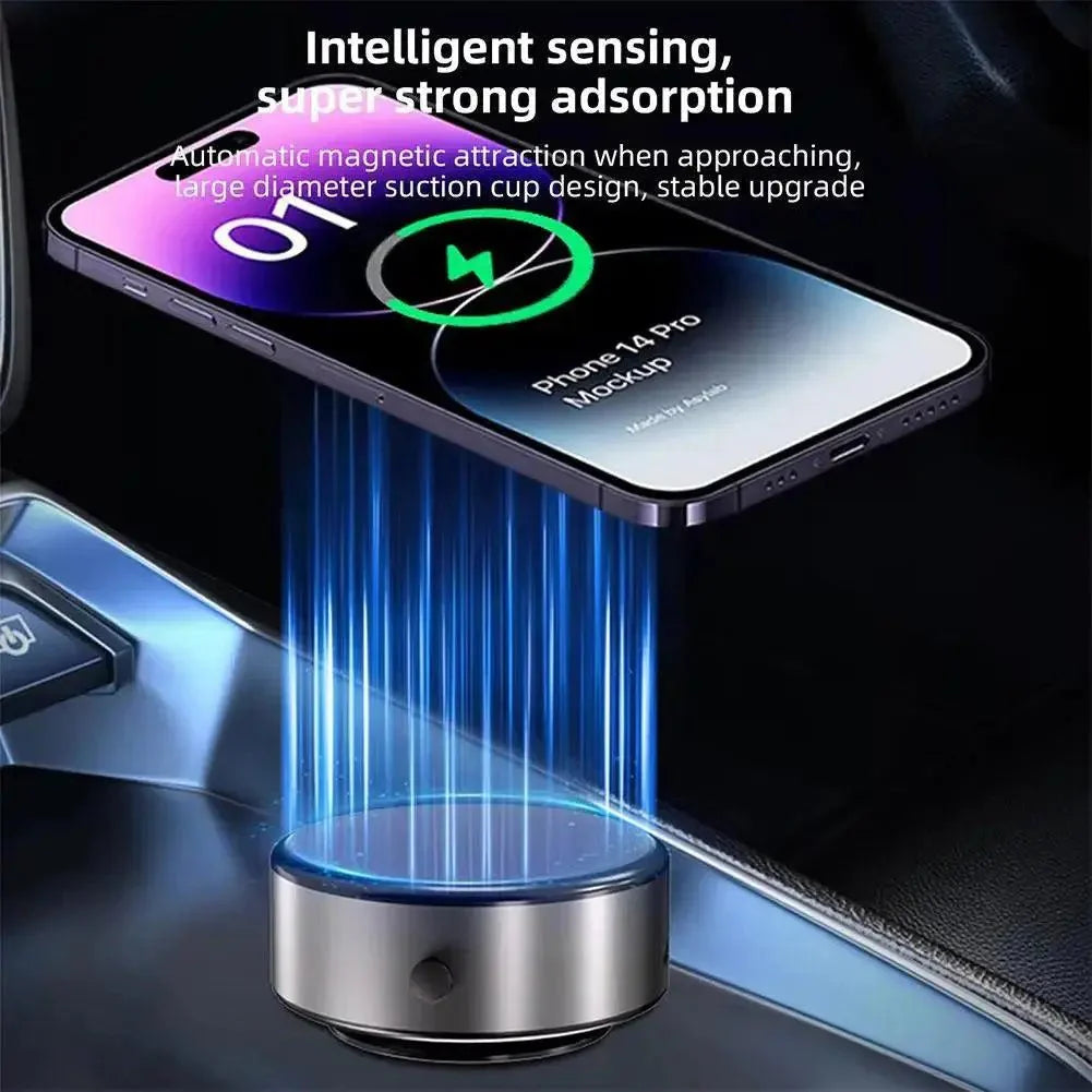 2 - in - 1 Magnetic Wireless Car Charger with Dual - Sided Rotation & Vacuum Suction - Featured Mart