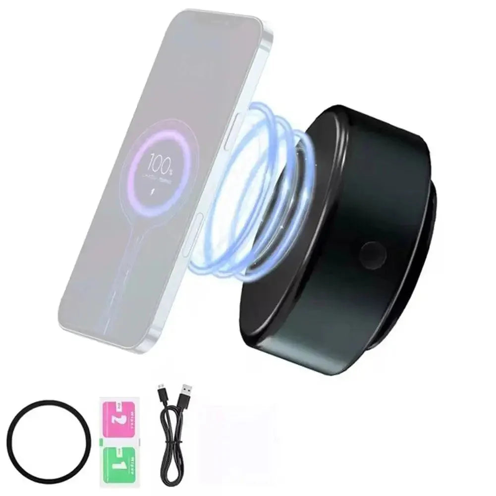 2 - in - 1 Magnetic Wireless Car Charger with Dual - Sided Rotation & Vacuum Suction - Featured Mart