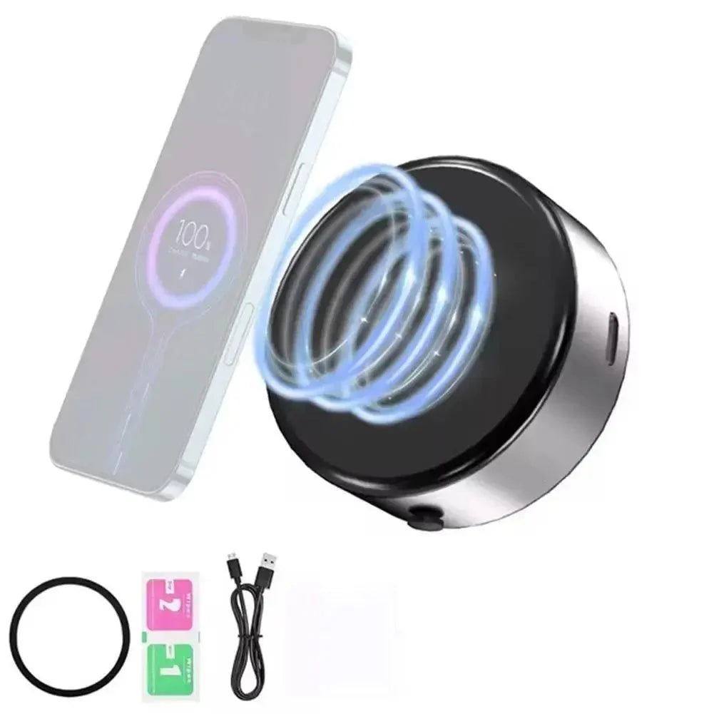 2 - in - 1 Magnetic Wireless Car Charger with Dual - Sided Rotation & Vacuum Suction - Featured Mart