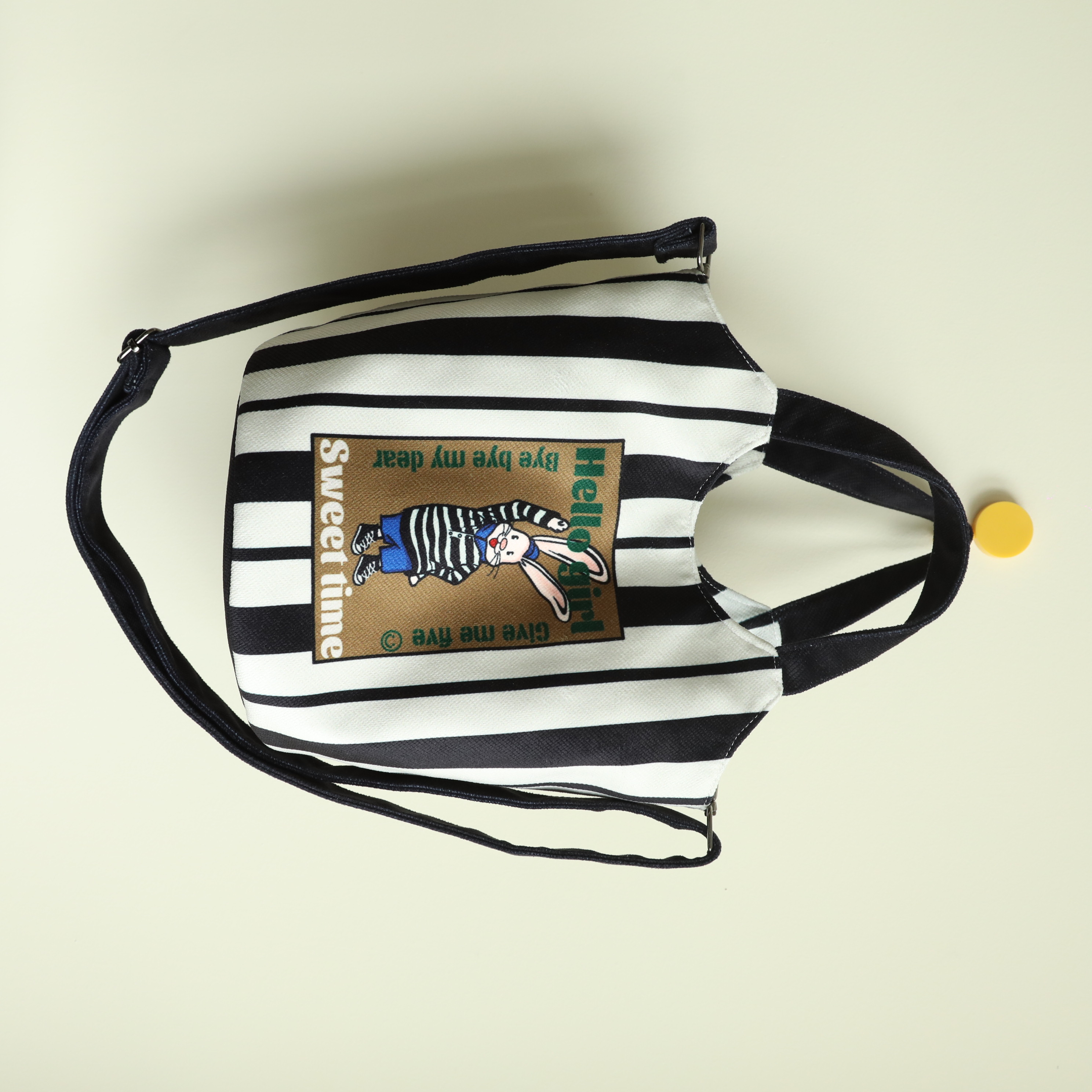 Black & White Stripe Shoulder Bag