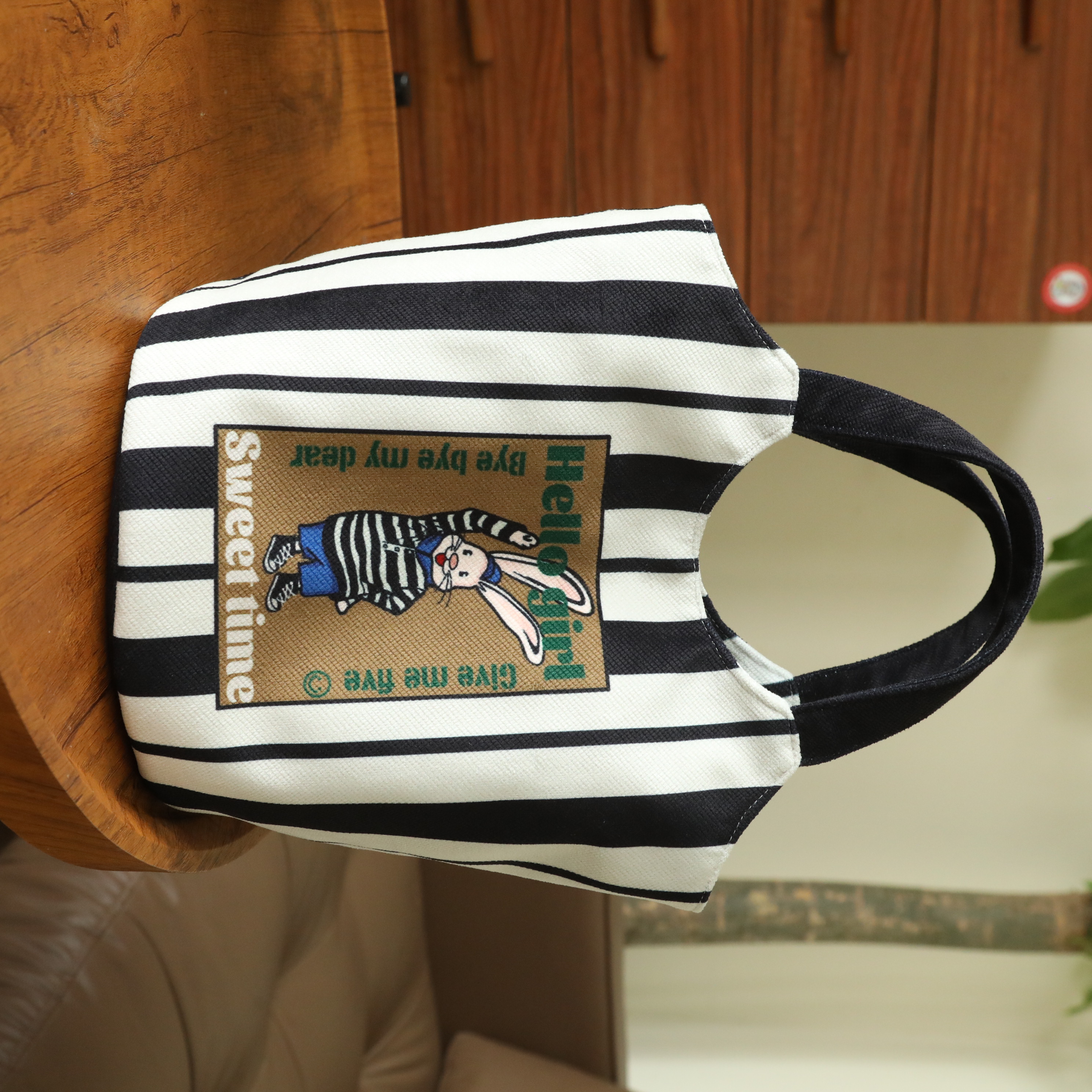 Black & White Stripe Shoulder Bag