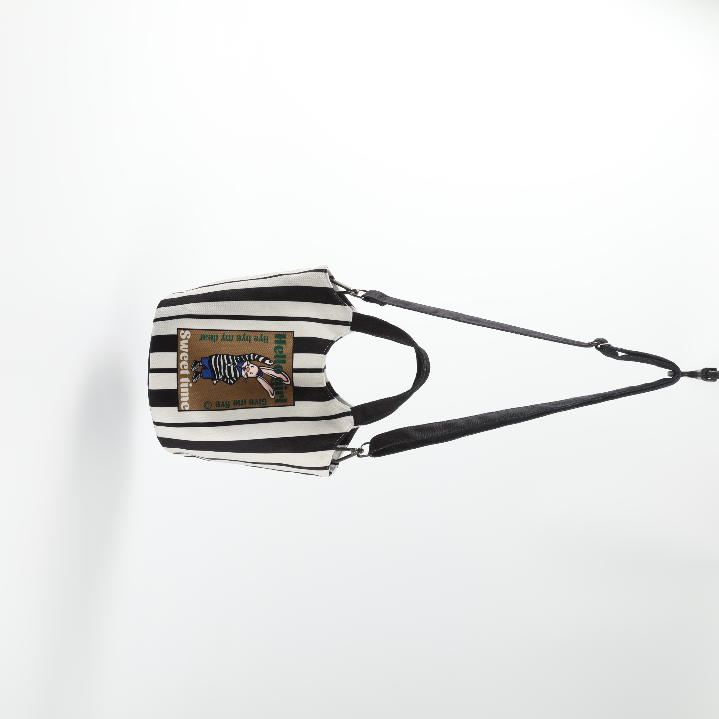 Black & White Stripe Shoulder Bag