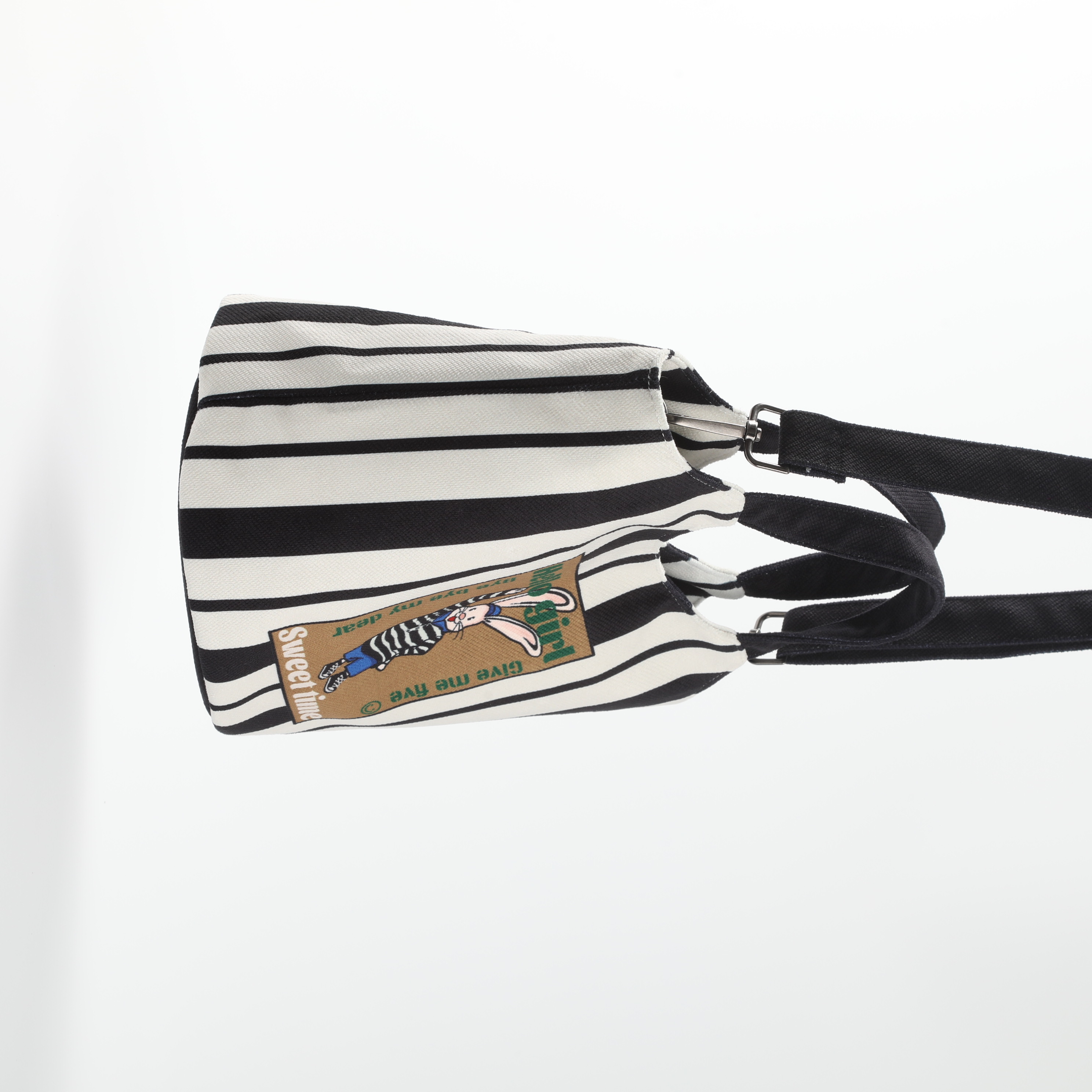 Black & White Stripe Shoulder Bag