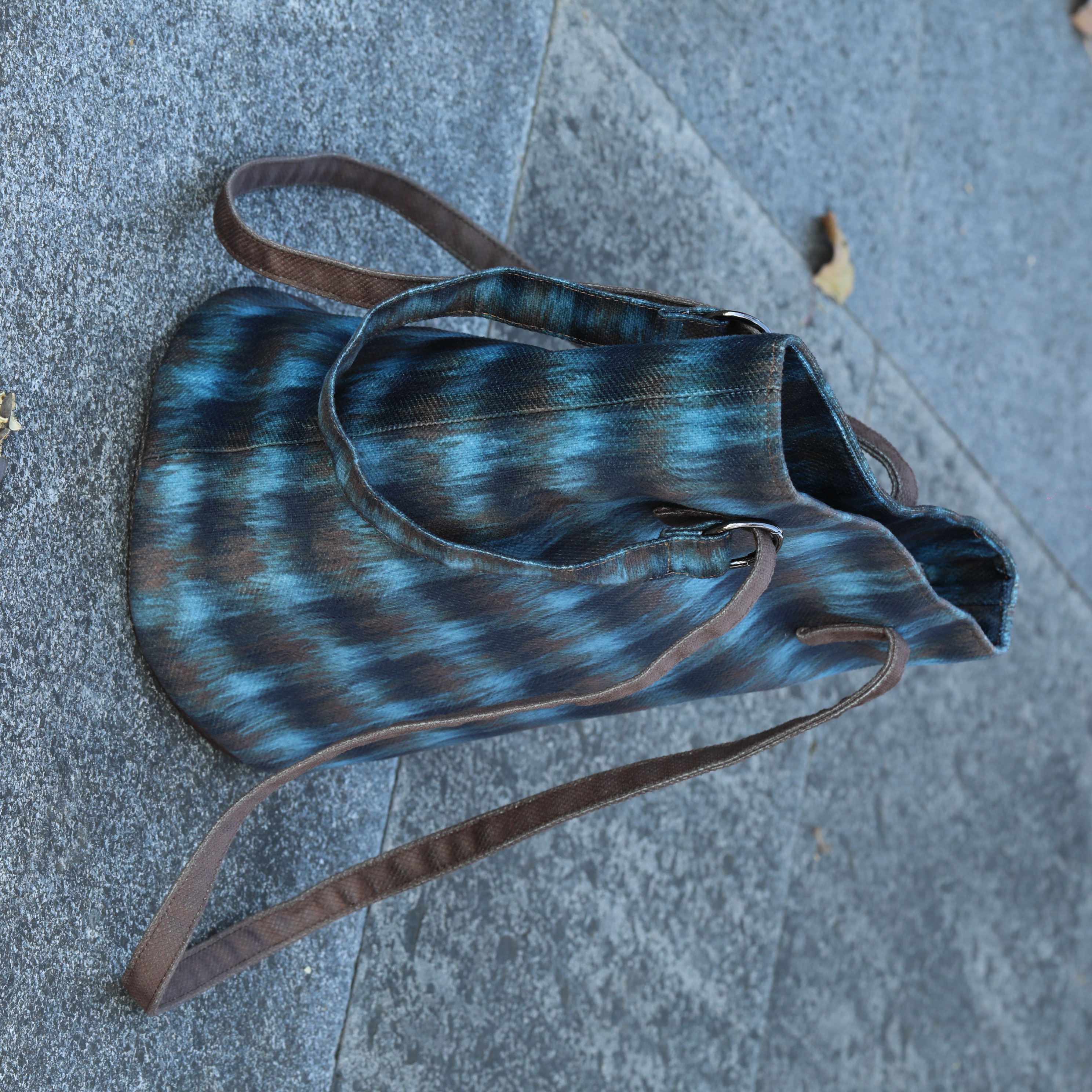 Vintage Blue Plaid Tote Bag