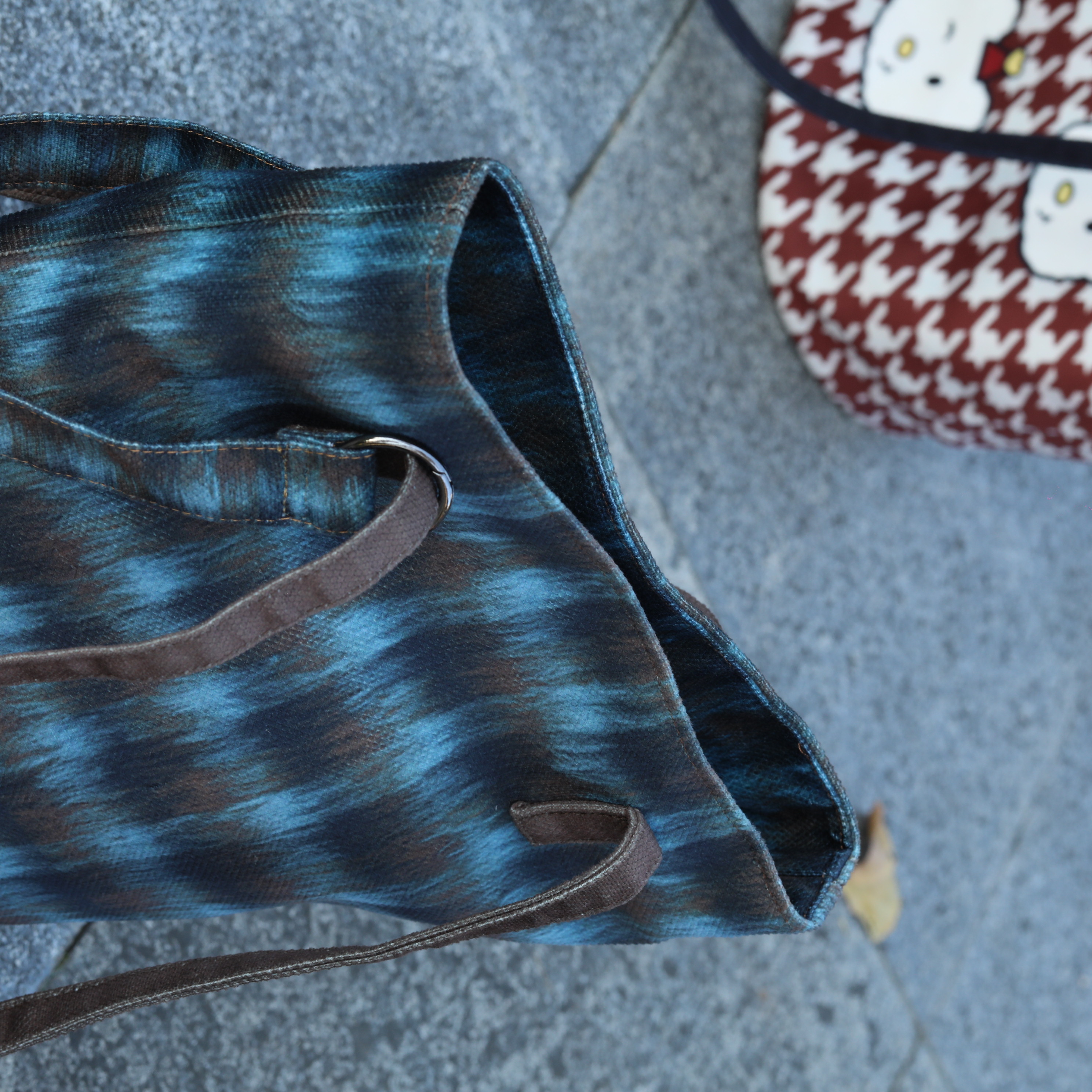 Vintage Blue Plaid Tote Bag