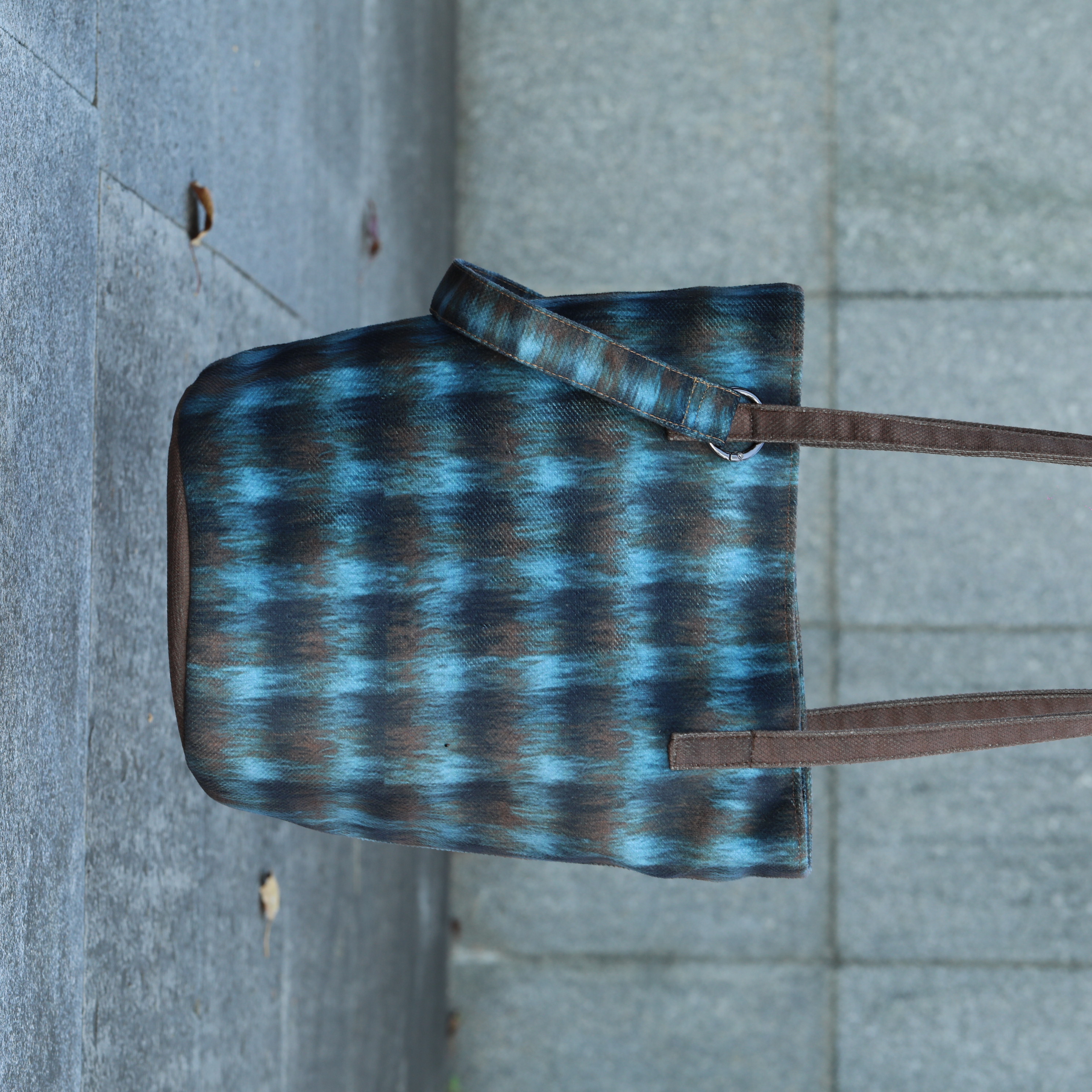 Vintage Blue Plaid Tote Bag