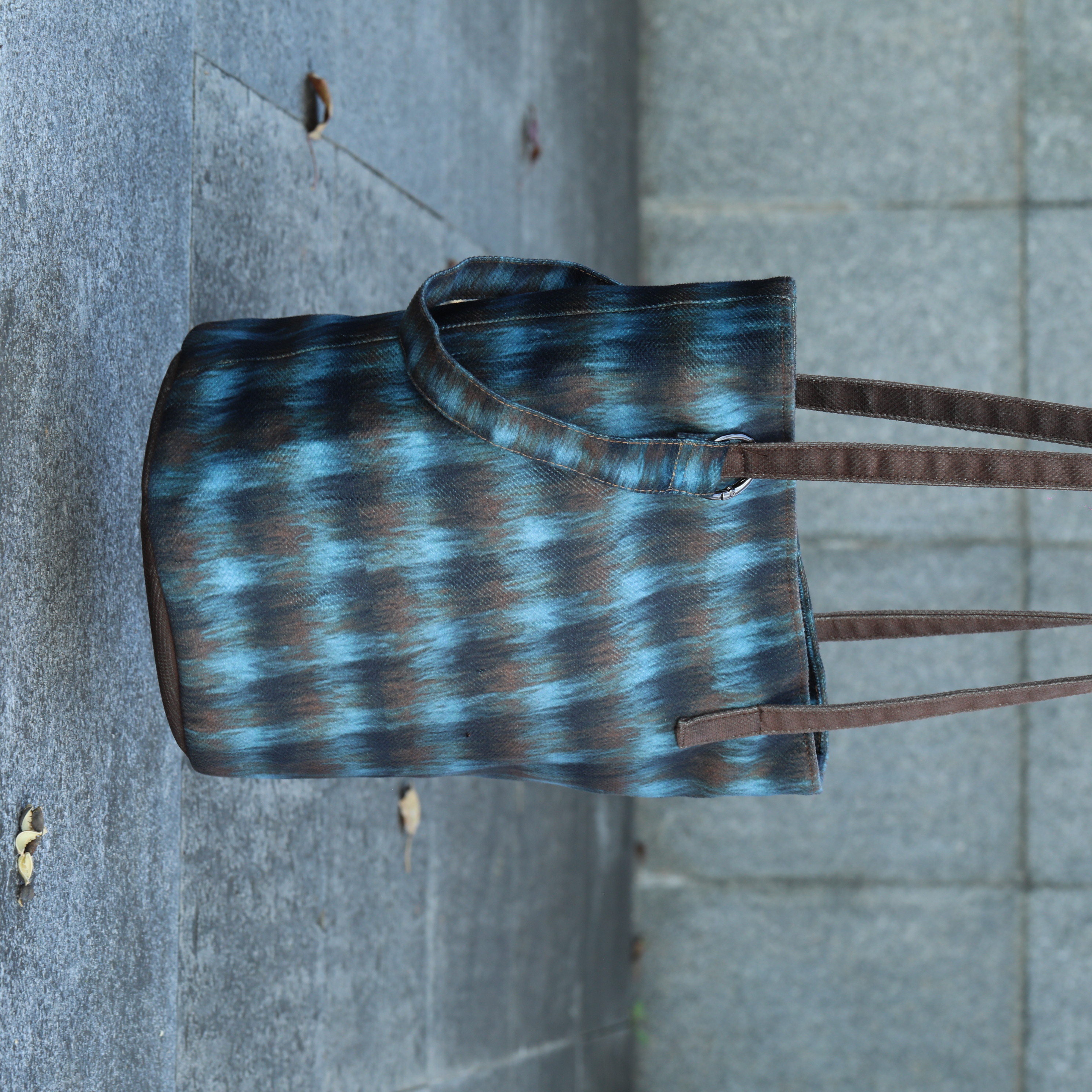 Vintage Blue Plaid Tote Bag