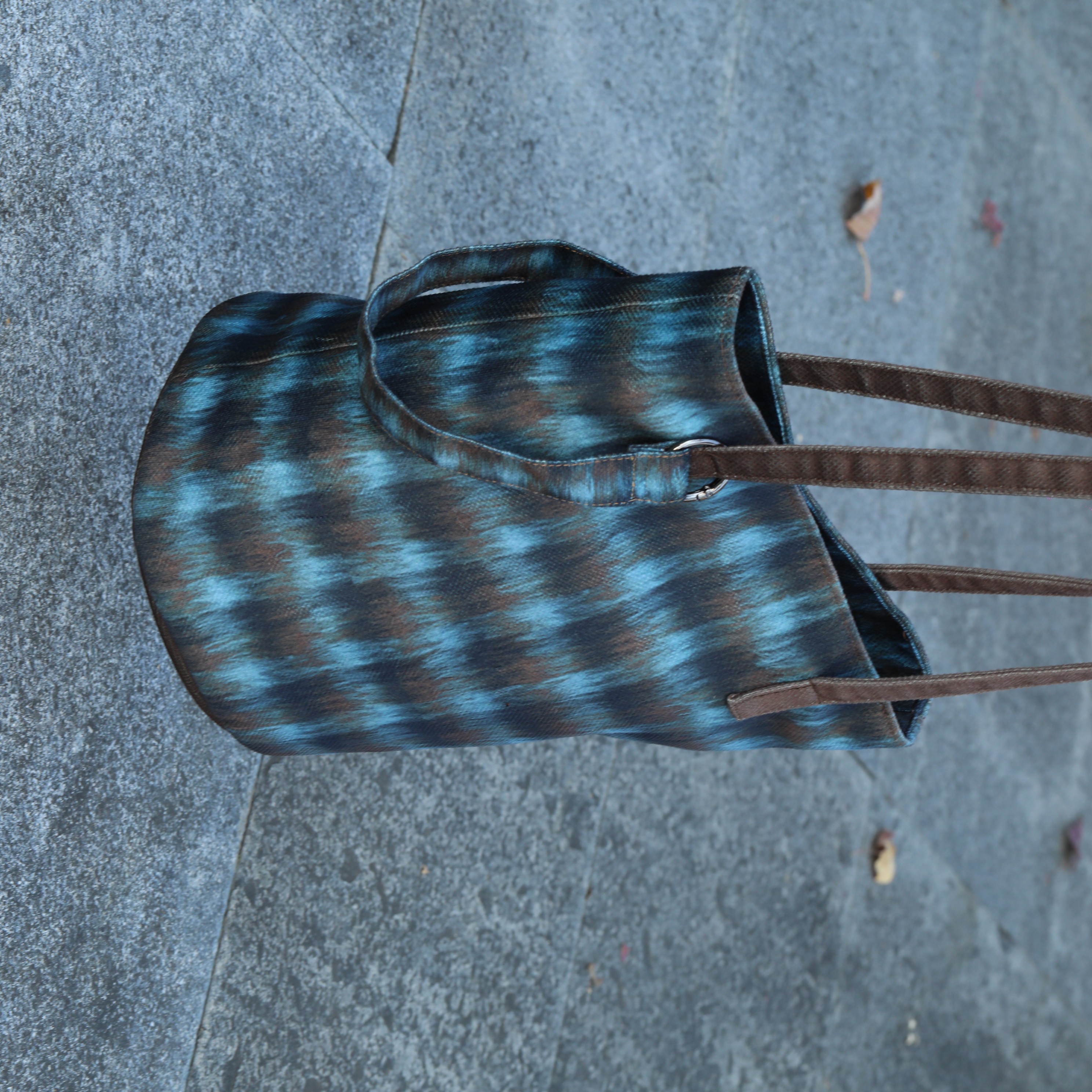 Vintage Blue Plaid Tote Bag