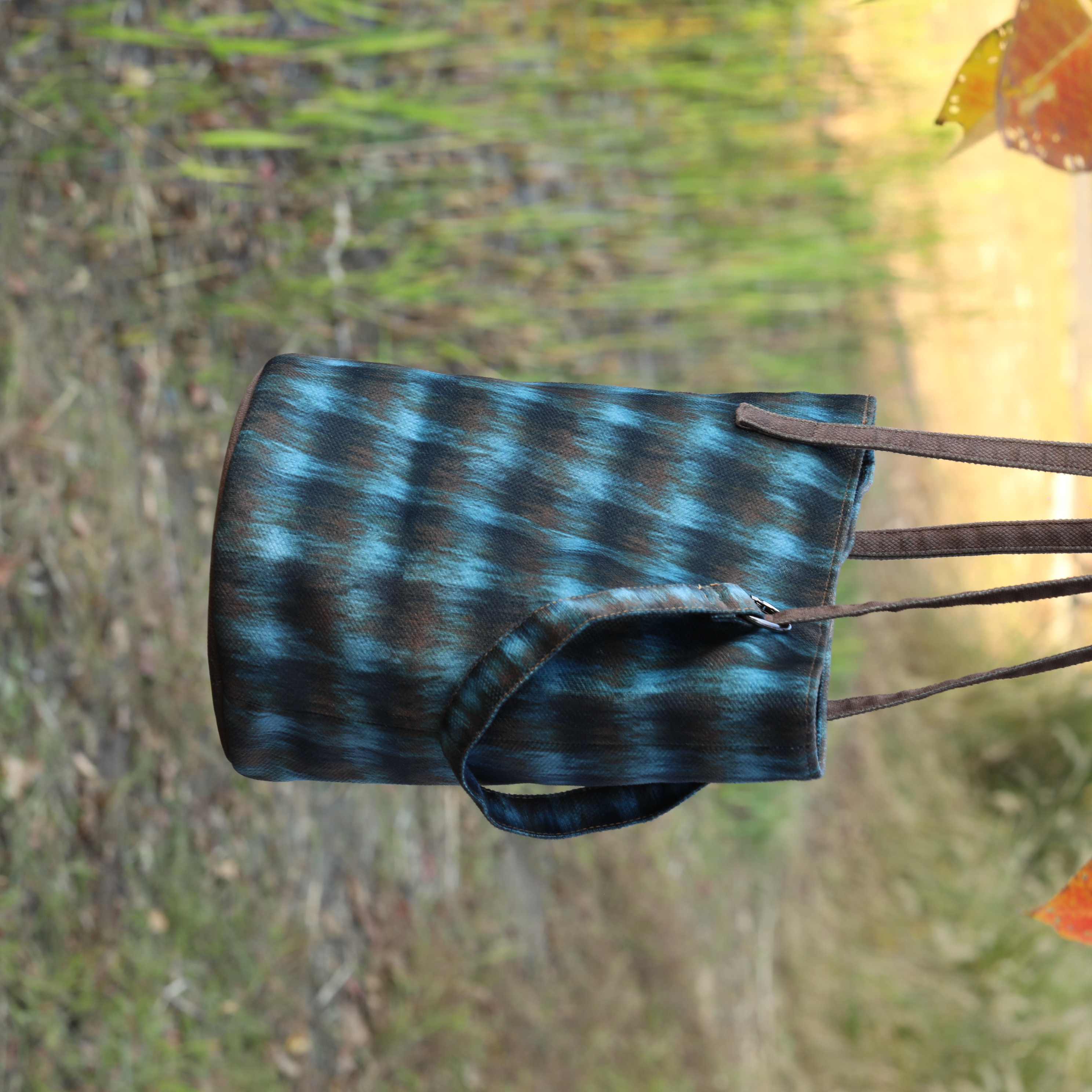 Vintage Blue Plaid Tote Bag