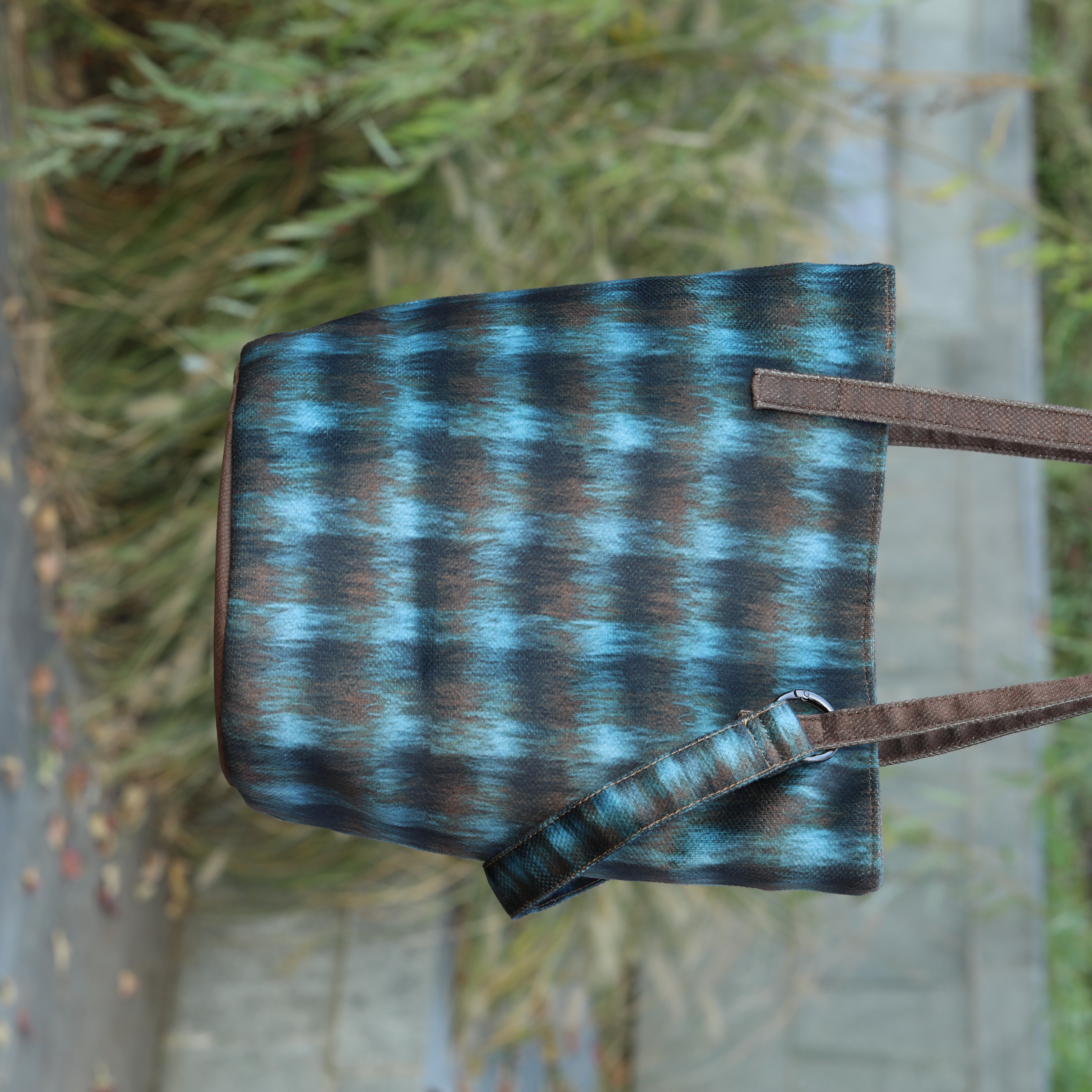 Vintage Blue Plaid Tote Bag