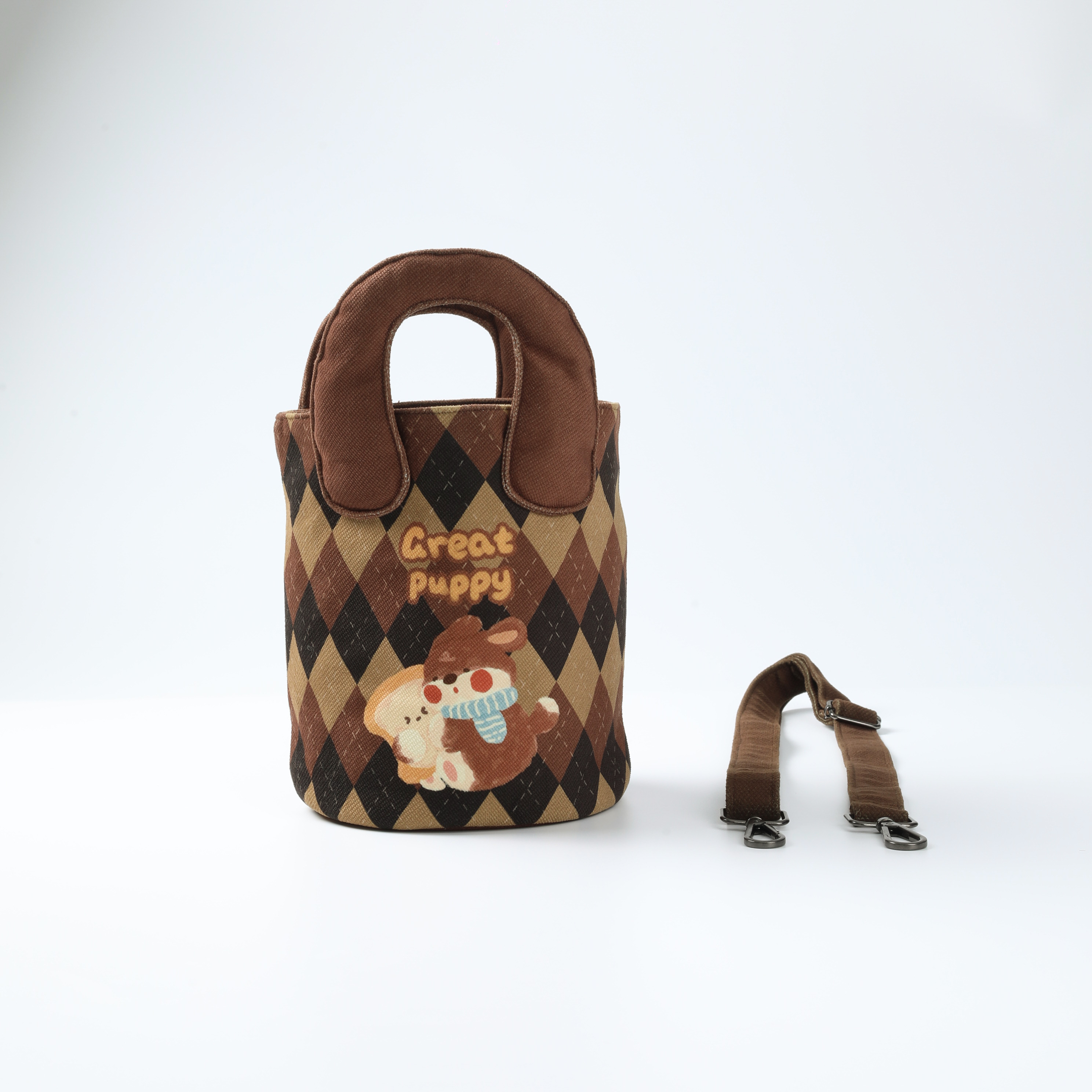Retro Diamond Pattern Shoulder Bag