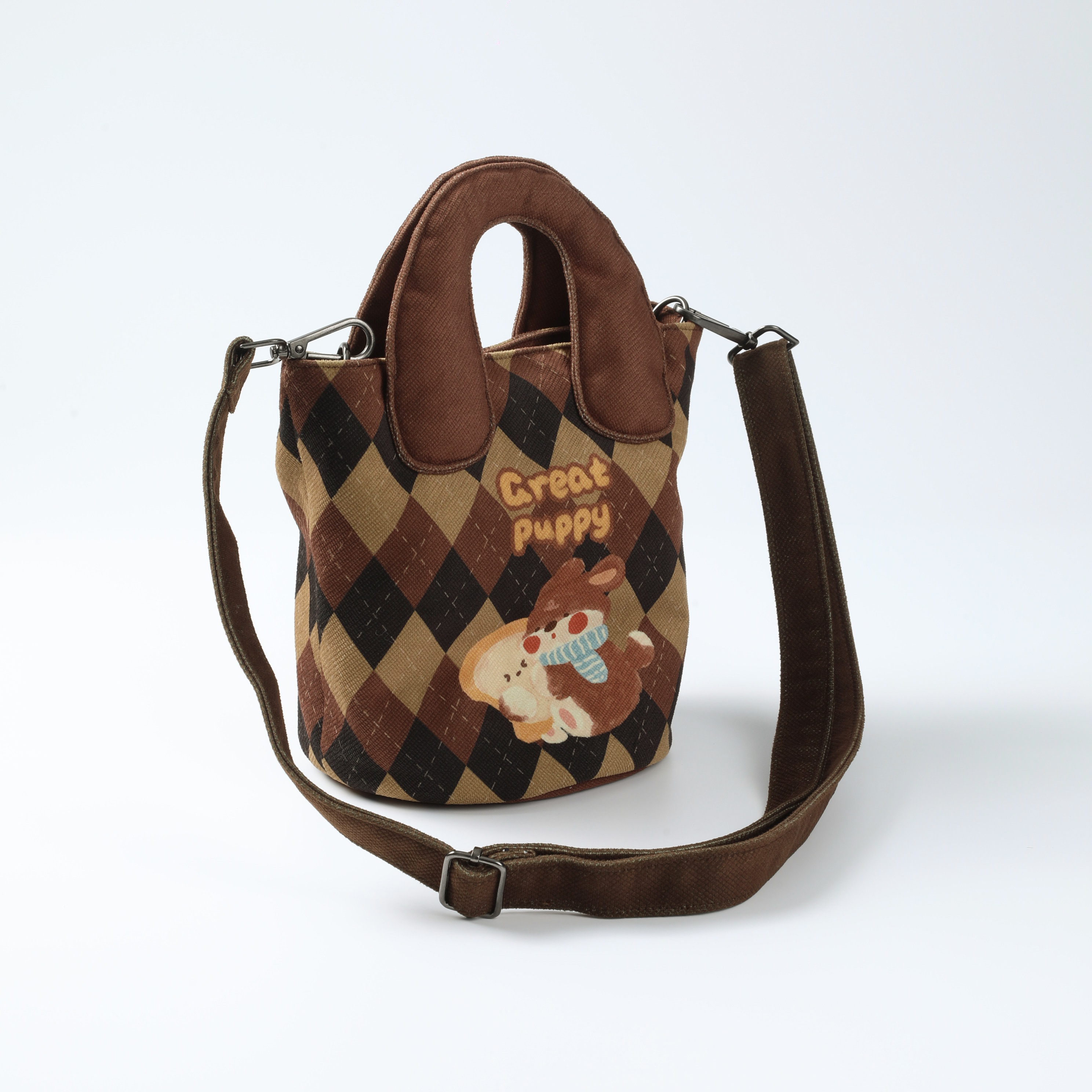 Retro Diamond Pattern Shoulder Bag