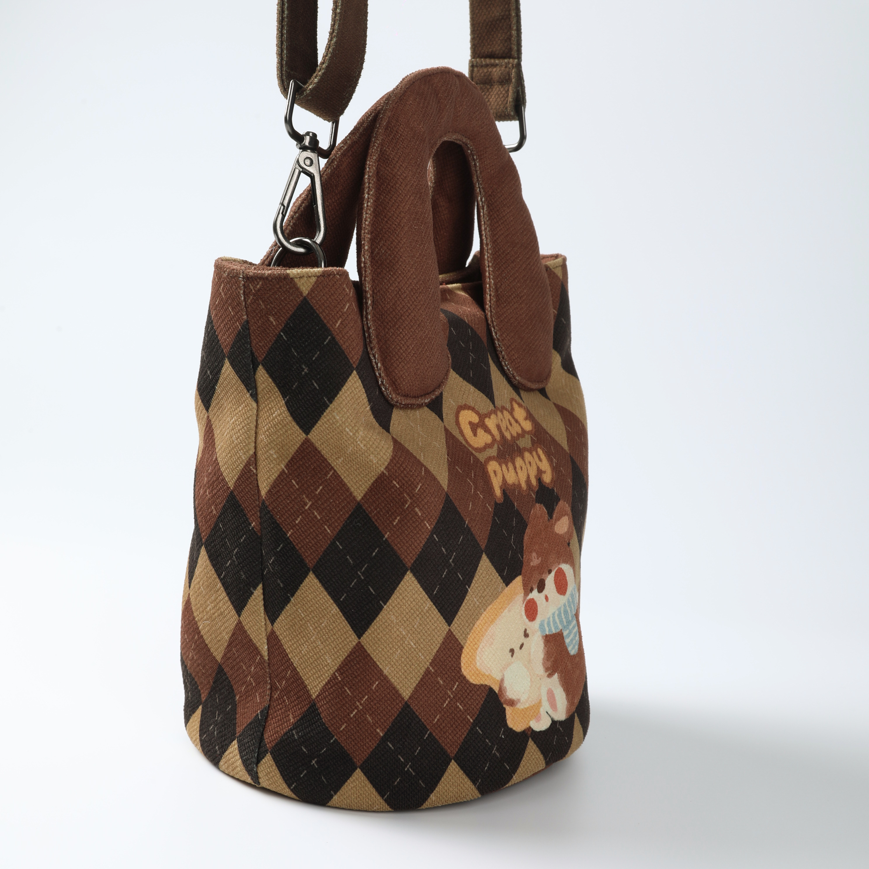 Retro Diamond Pattern Shoulder Bag