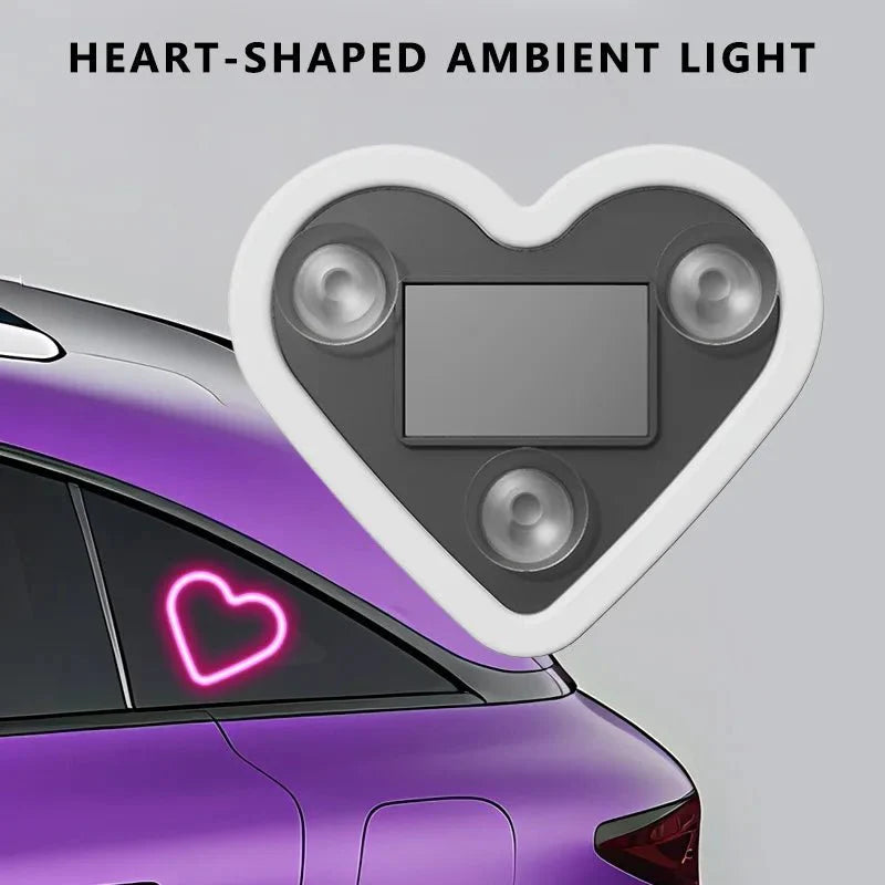 Car Solar Heart LED Light – Wireless Ambient Lamp - Featured Mart