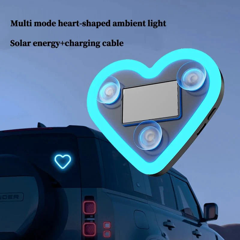 Car Solar Heart LED Light – Wireless Ambient Lamp - Featured Mart