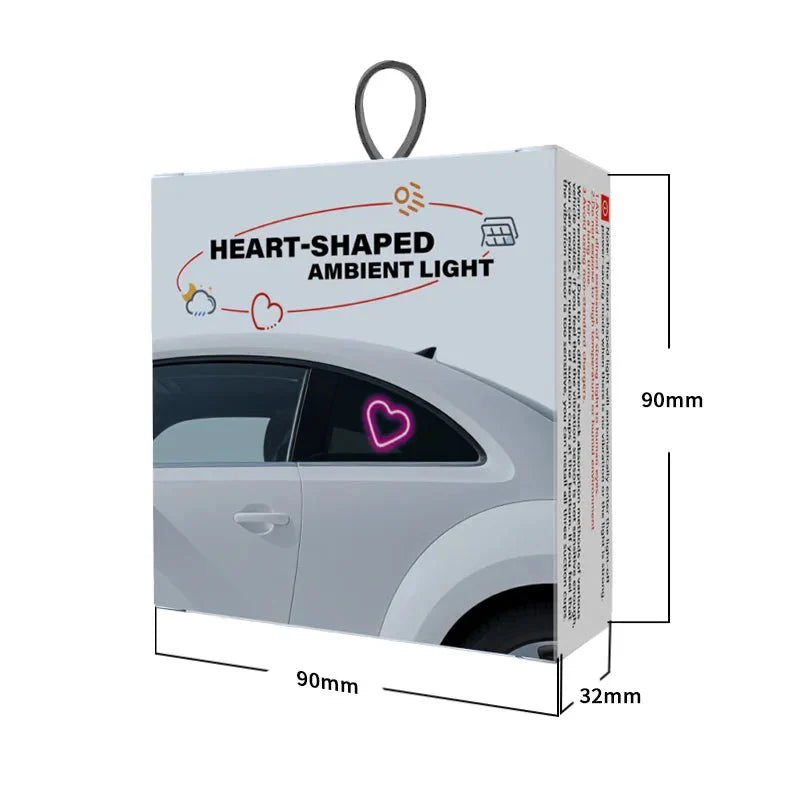 Car Solar Heart LED Light – Wireless Ambient Lamp - Featured Mart