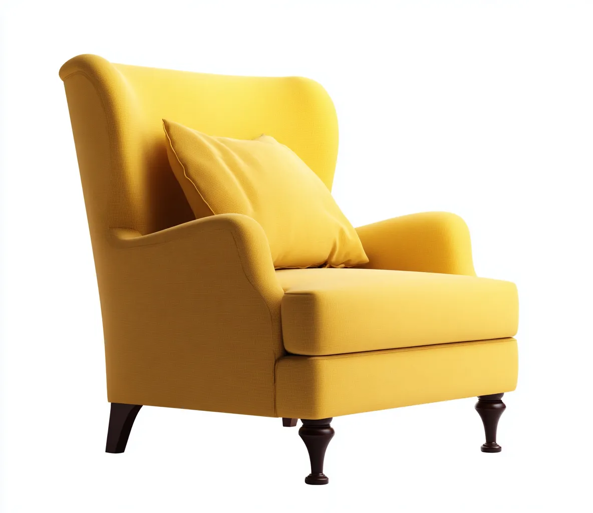 Poltrona in tessuto - tessuto-legno - 84x92x98 cm - giallo - stile classico moderno-Bamboogoden